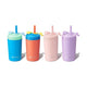 Fimibuke 10oz Insulated Toddler Straw Cups, Spill-Proof 2- or 4-Pack