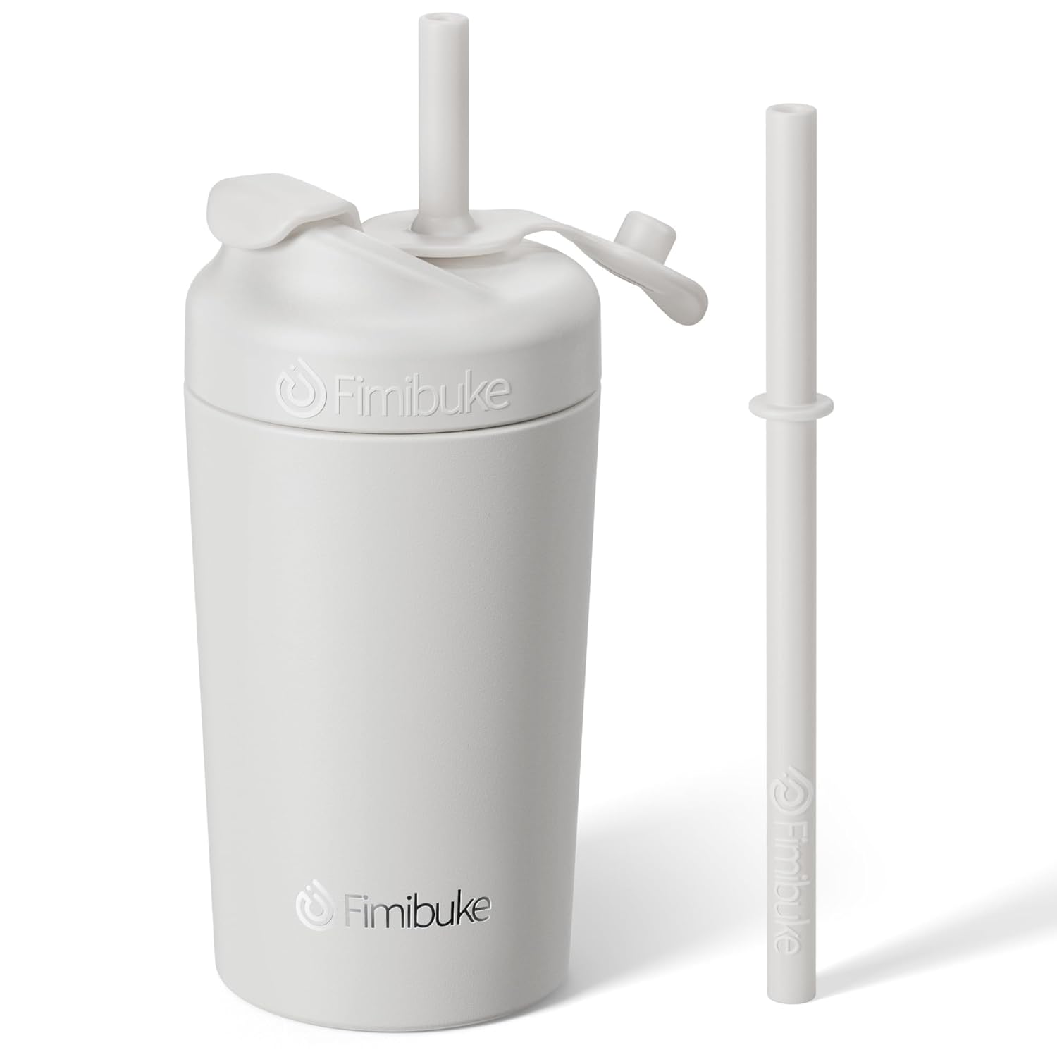 Fimibuke Kids & Toddler 10oz Spill-Proof Stainless Steel Cups with Straw