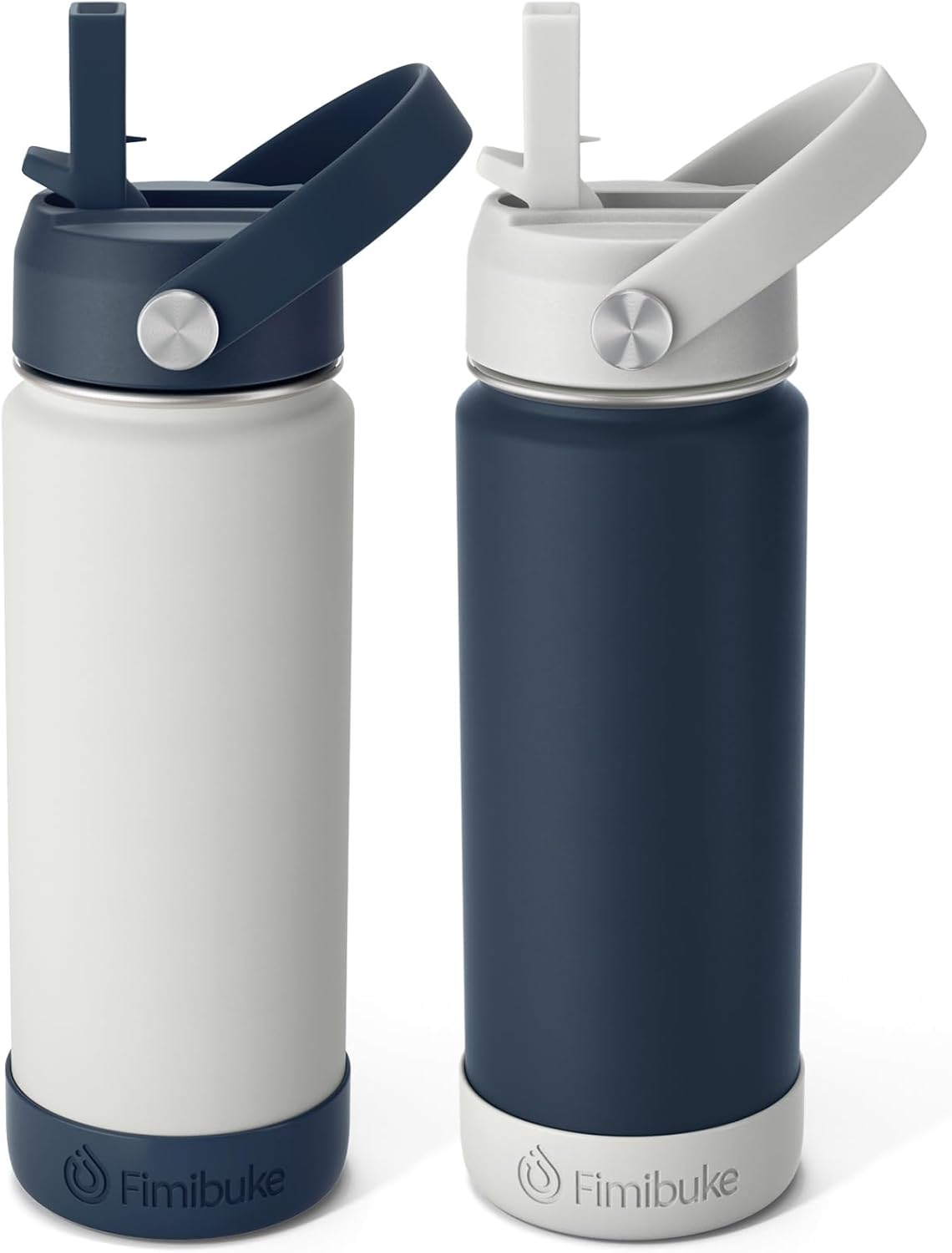 Fimibuke Kids 18oz Insulated Water Bottle, Stainless Steel Leak-Proof Cup with Straw