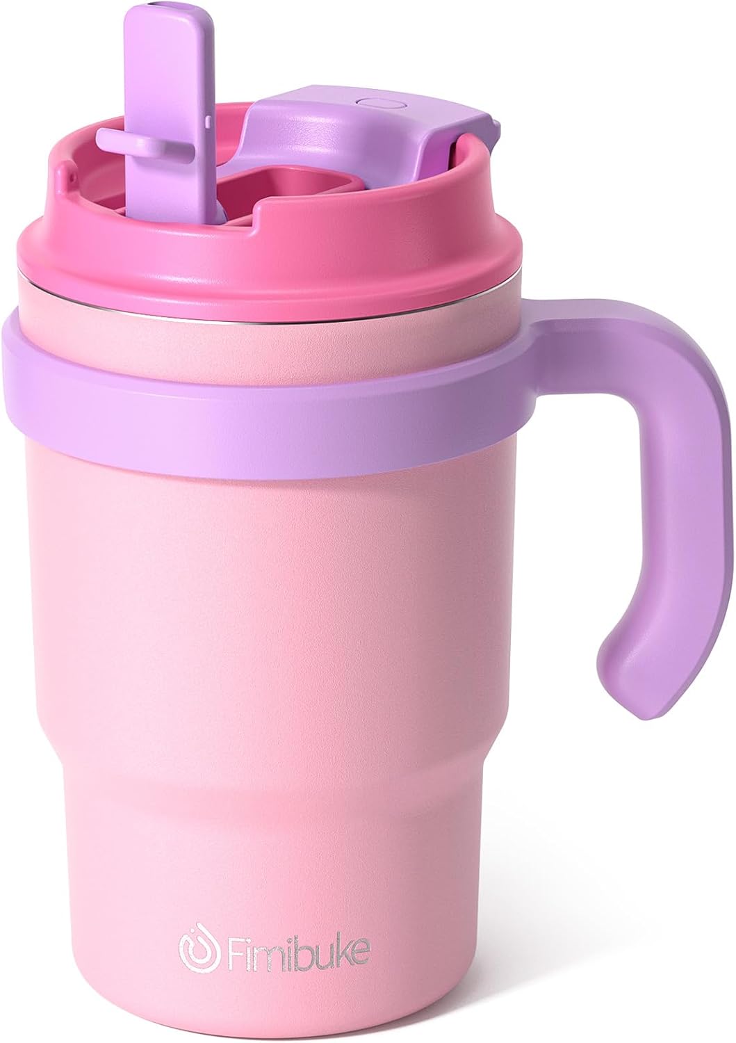 Fimibuke Kids 16oz Insulated Tumbler with Handle & Straw, Leak-Proof Stainless Steel Cup