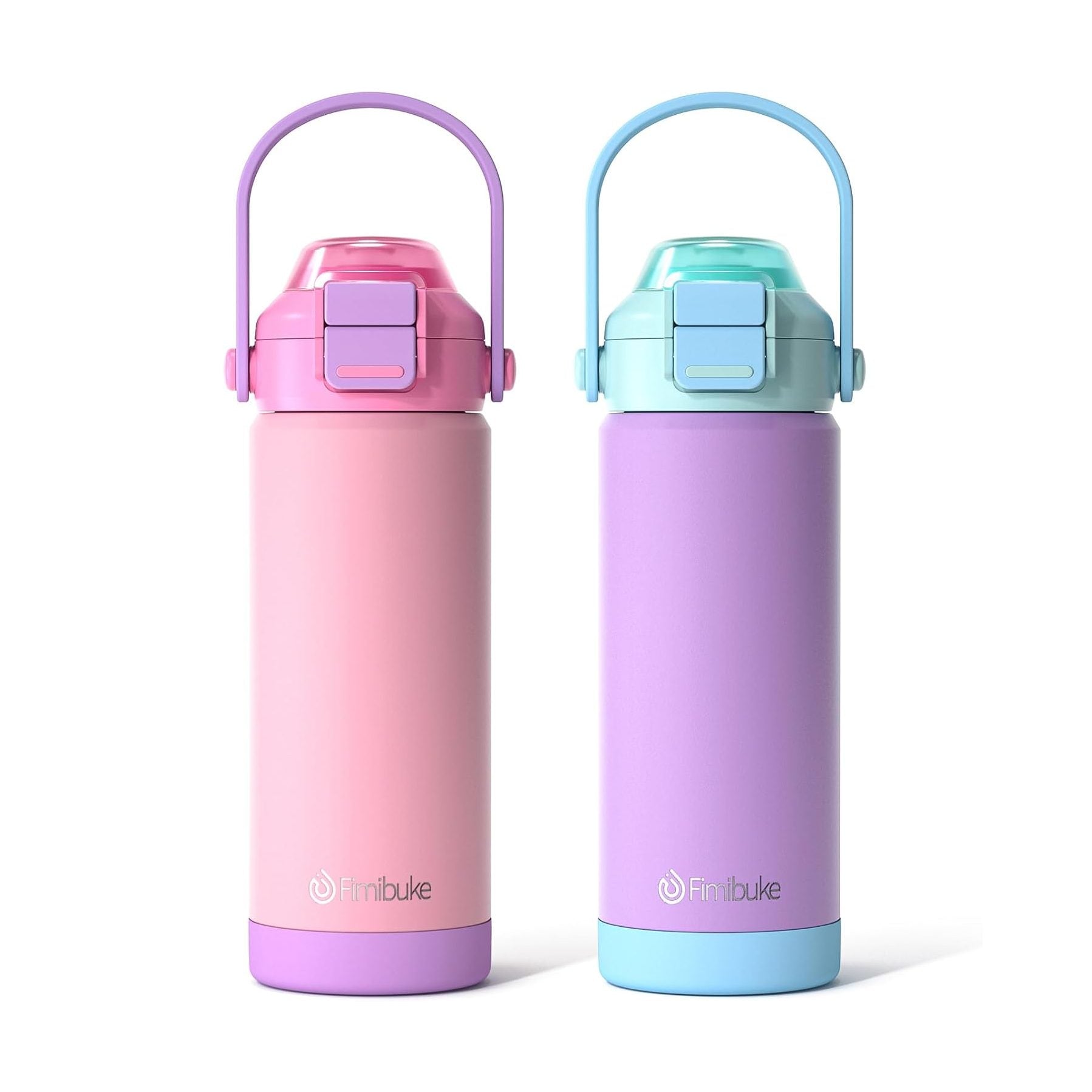 Fimibuke Kids Insulated Water Bottle with 2-in-1 Straw & Spout Lid - Rainbow & Mermaid