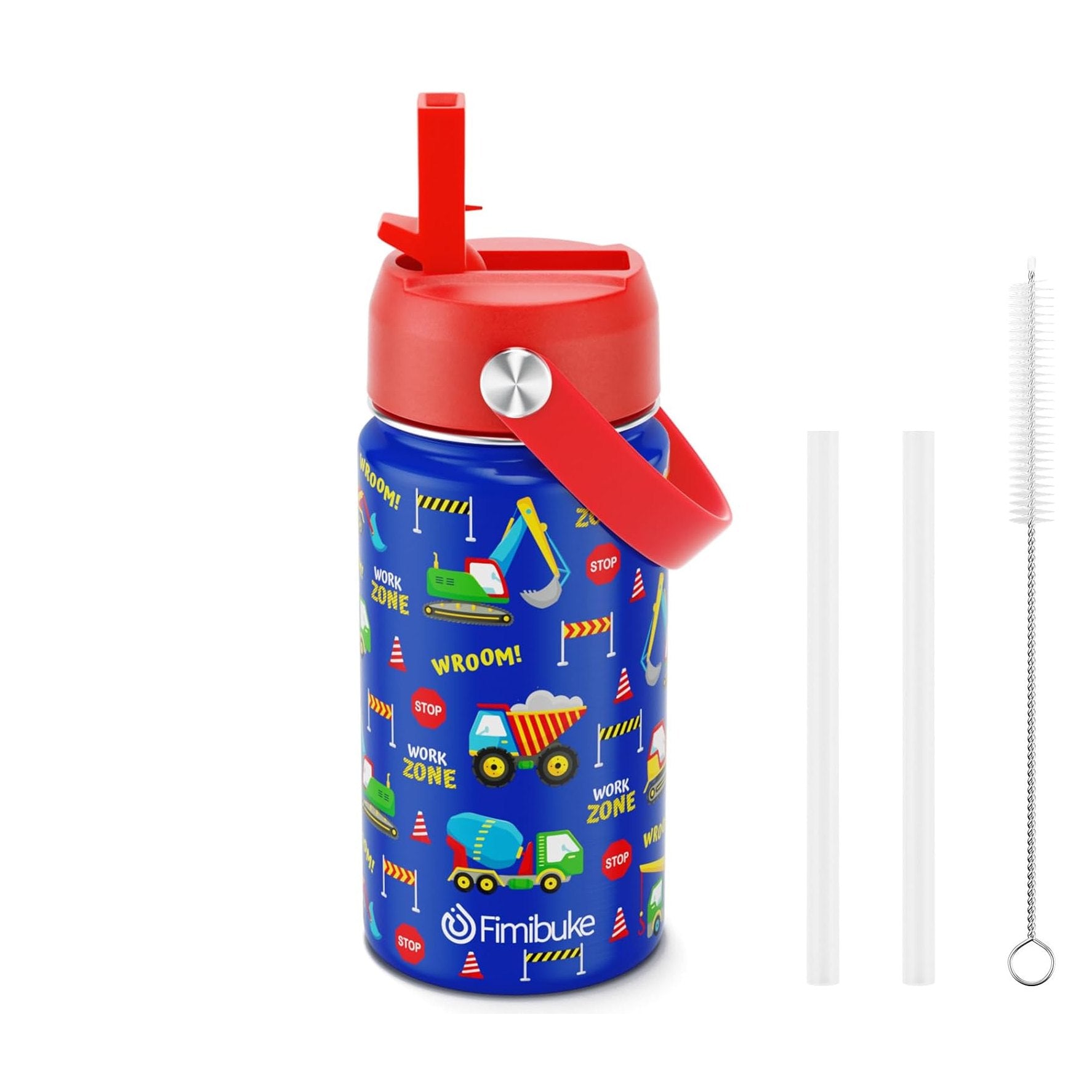 Fimibuke 14oz Kids Insulated Water Bottle with Straw - Lilac