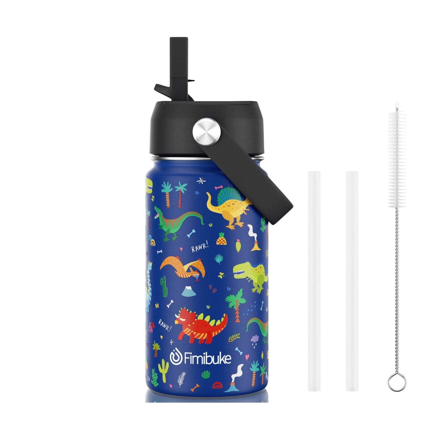 Fimibuke 14oz Kids Insulated Water Bottle with Straw - Turquoise