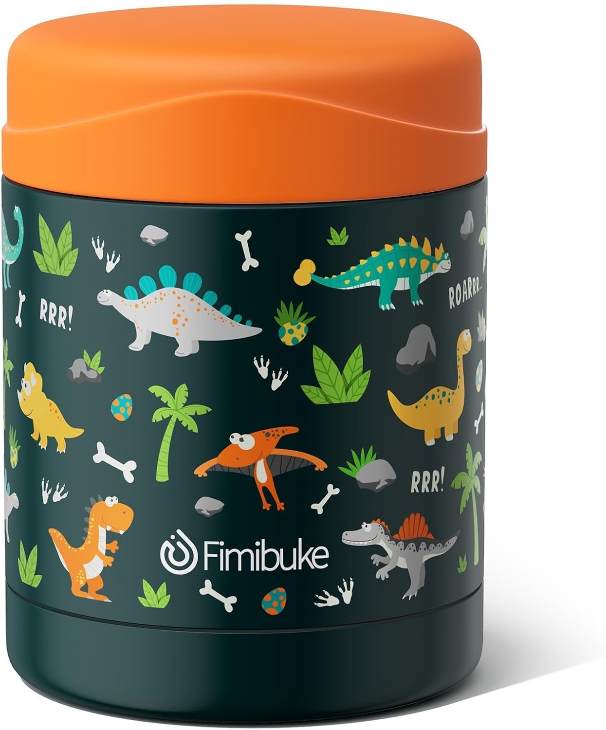 Fimibuke 12oz Insulated Kids Food Jar, Leak-Proof Stainless Steel Thermos for Hot/Cold Meals