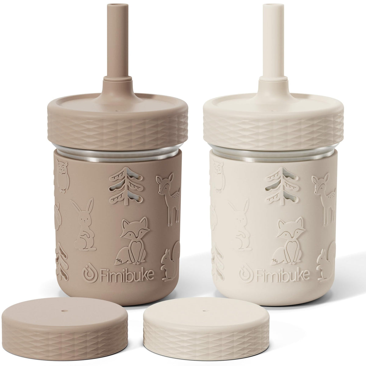 Fimibuke 3-in-1 Stainless Steel Sippy Cup with Straw & Snack Lid
