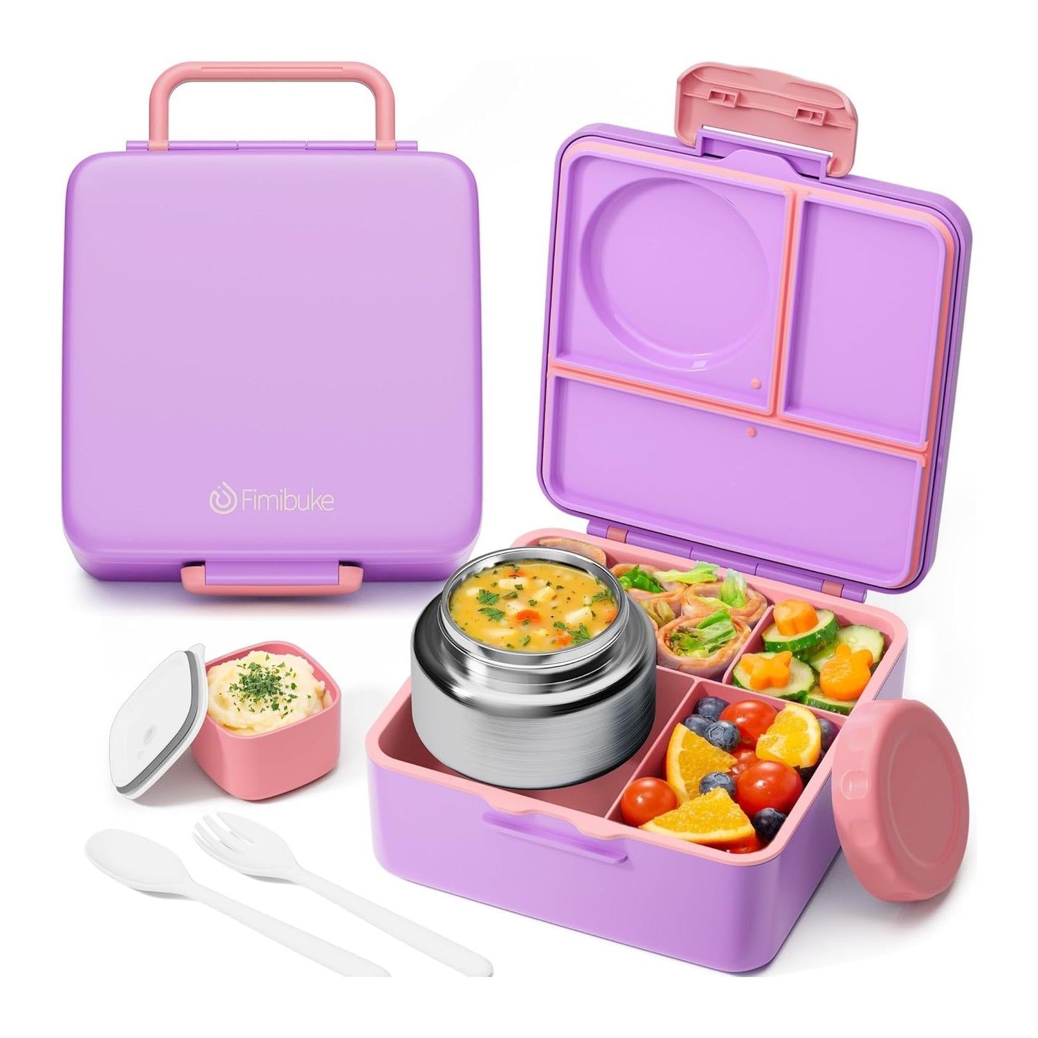 Fimibuke 60oz Bento Box with 8oz Insulated Thermos