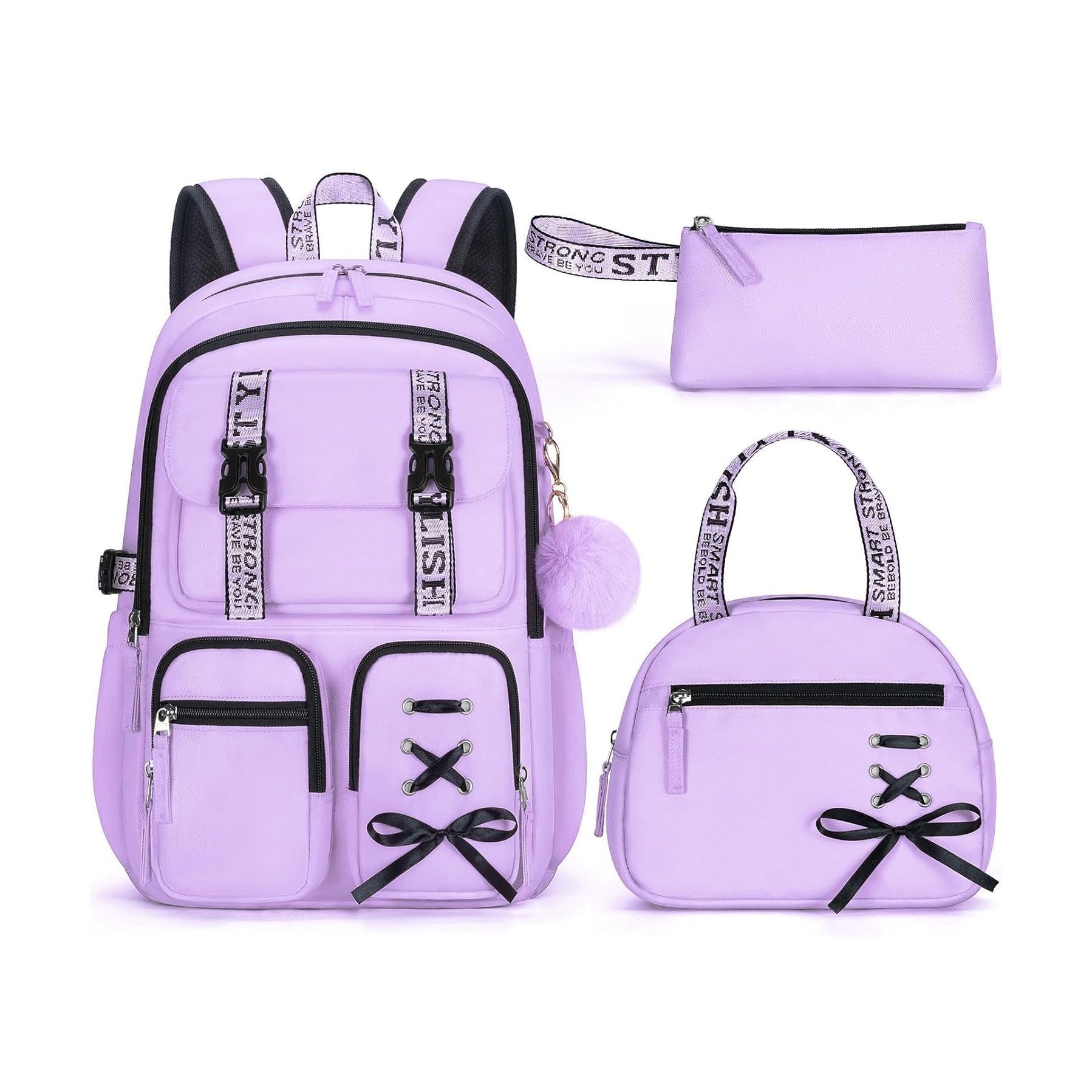 Fimibuke Girls Classic 3-Piece Backpack Set with Lunch Box