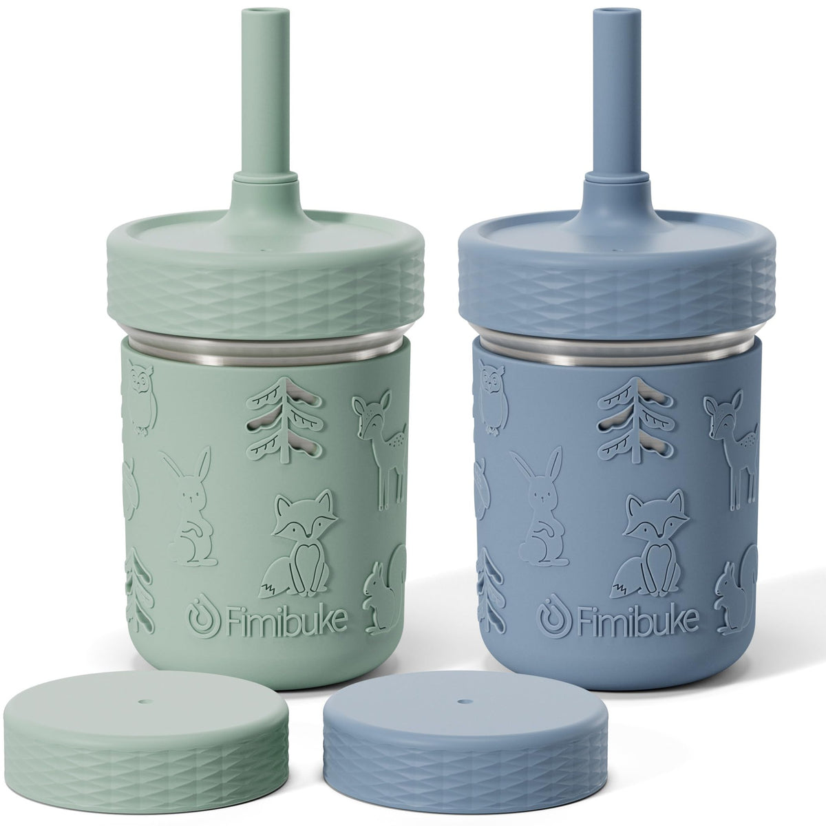Fimibuke 3-in-1 Stainless Steel Sippy Cup with Straw & Snack Lid