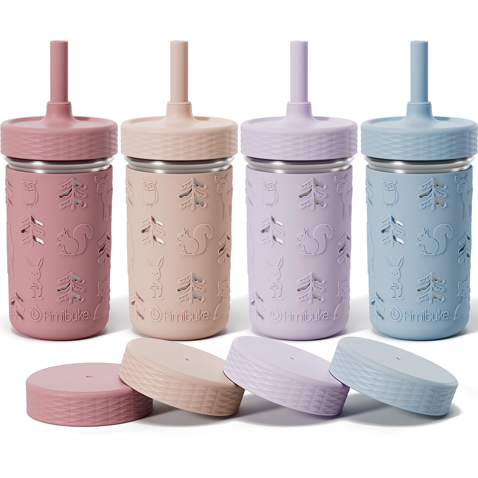 Fimibuke 3-in-1 Stainless Steel Sippy Cup with Straw & Snack Lid