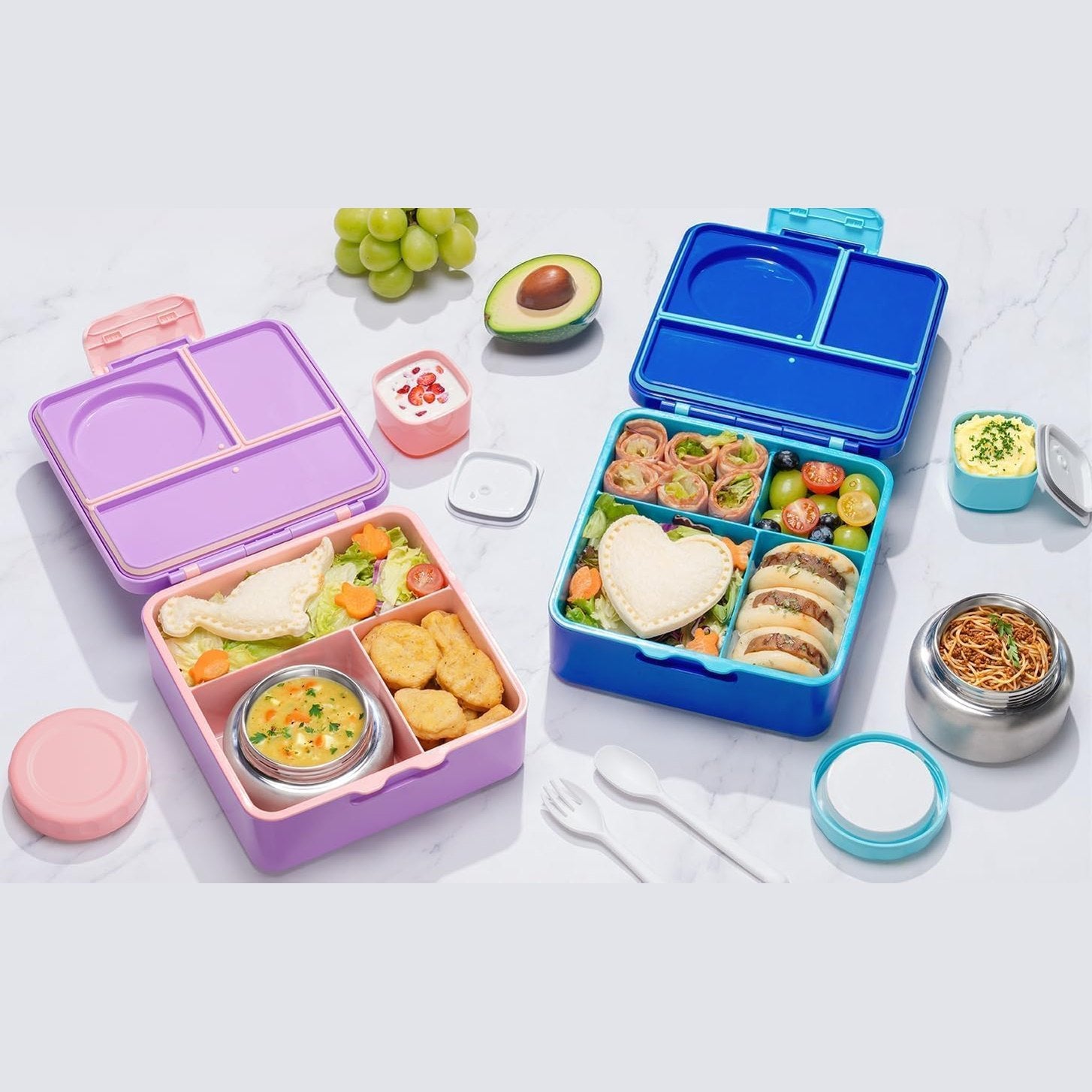 Fimibuke 60oz Bento Box with 8oz Insulated Thermos - Game Controllers