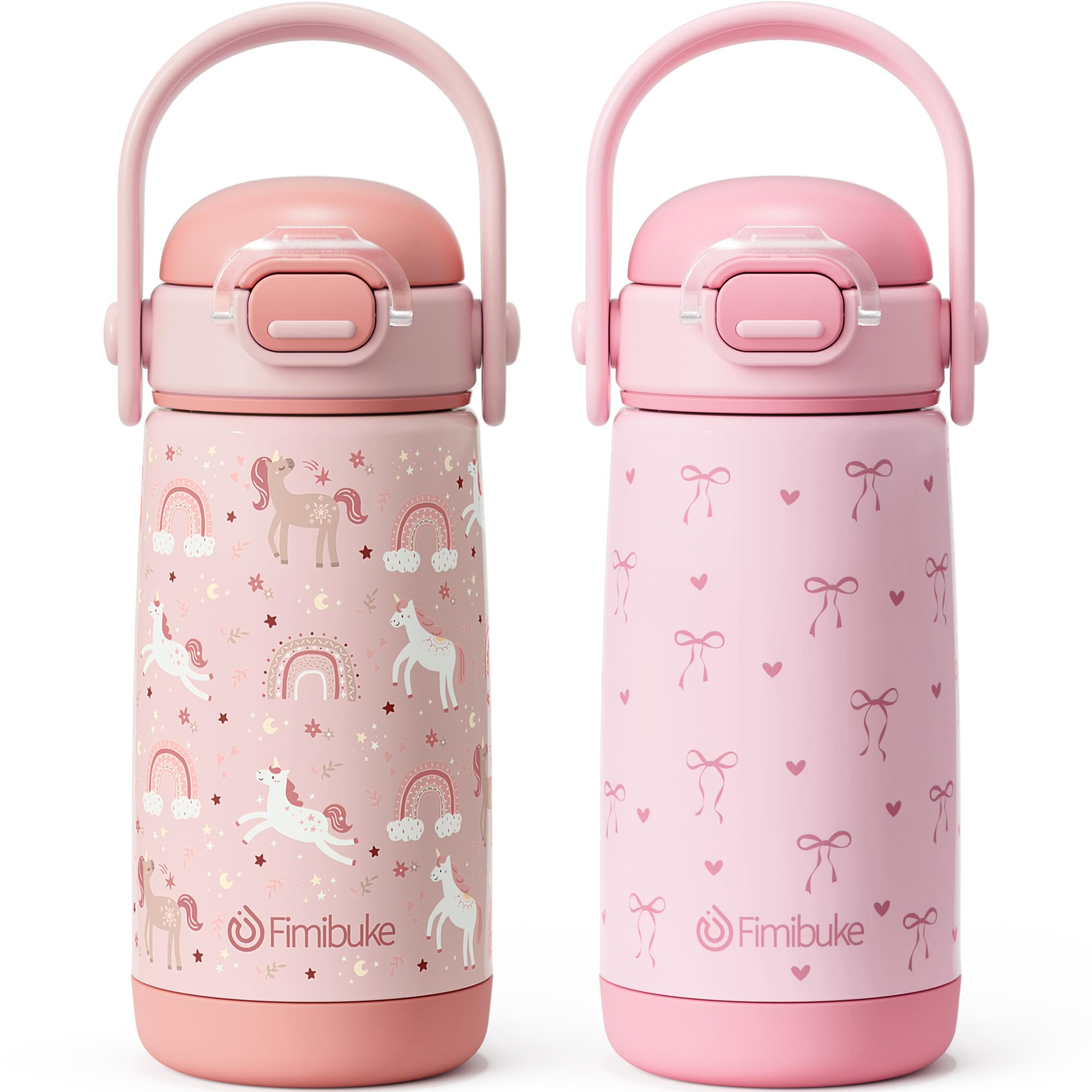 Fimibuke 14oz Insulated Stainless Steel Kids Water Bottle