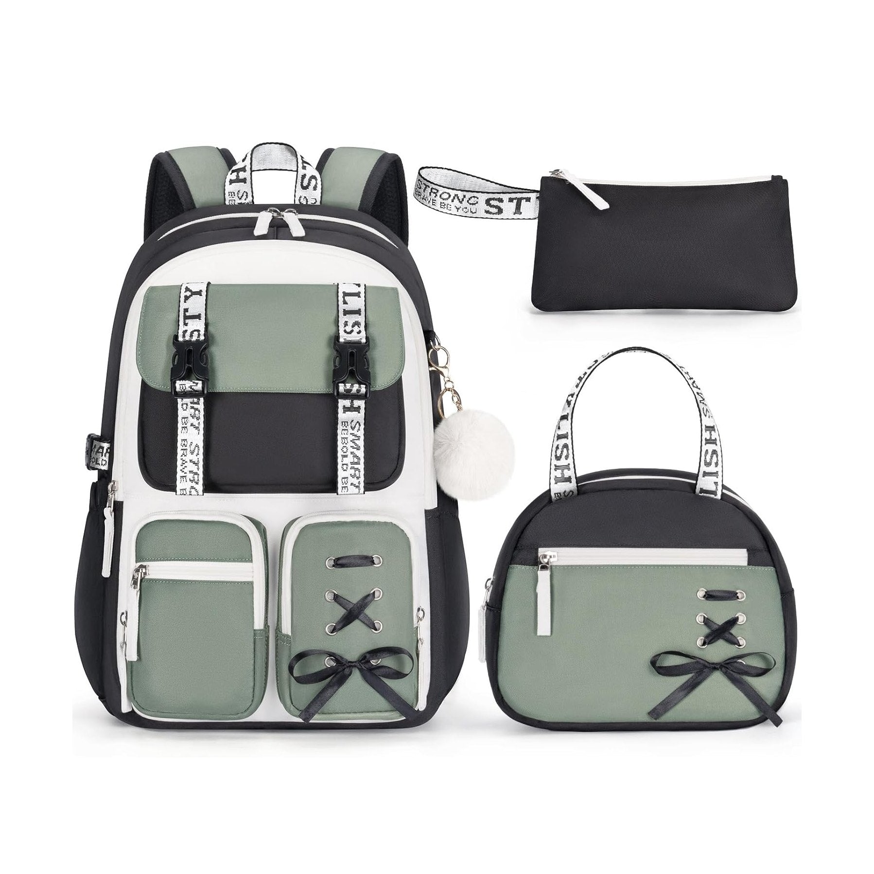Fimibuke Girls Classic 3-Piece Backpack Set with Lunch Box