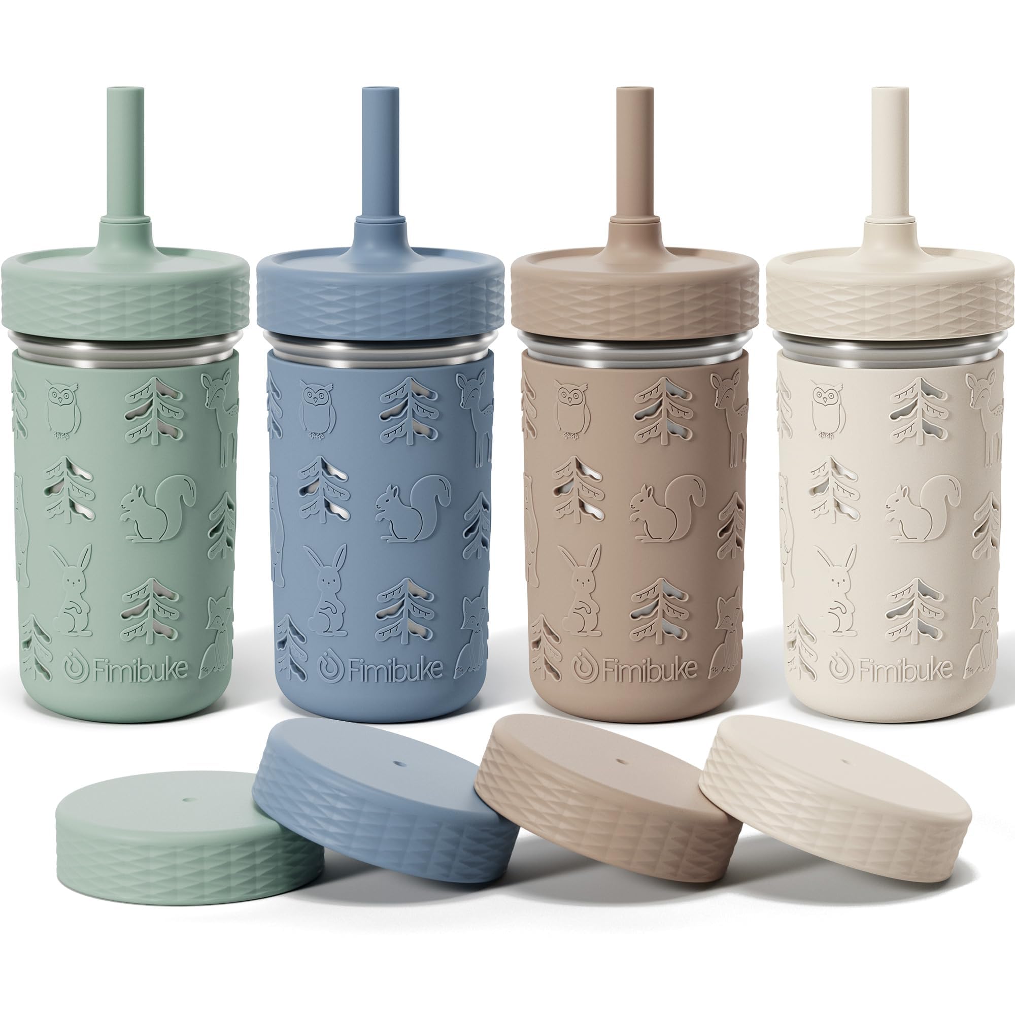 Fimibuke 3-in-1 Stainless Steel Sippy Cup with Straw & Snack Lid