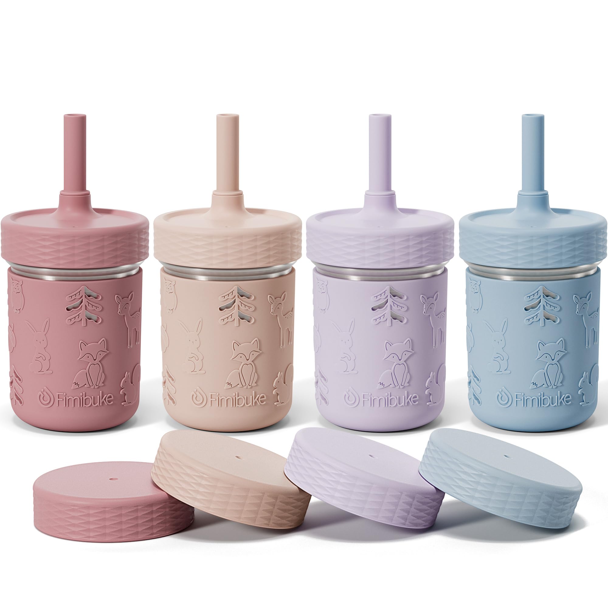 Fimibuke 3-in-1 Stainless Steel Sippy Cup with Straw & Snack Lid