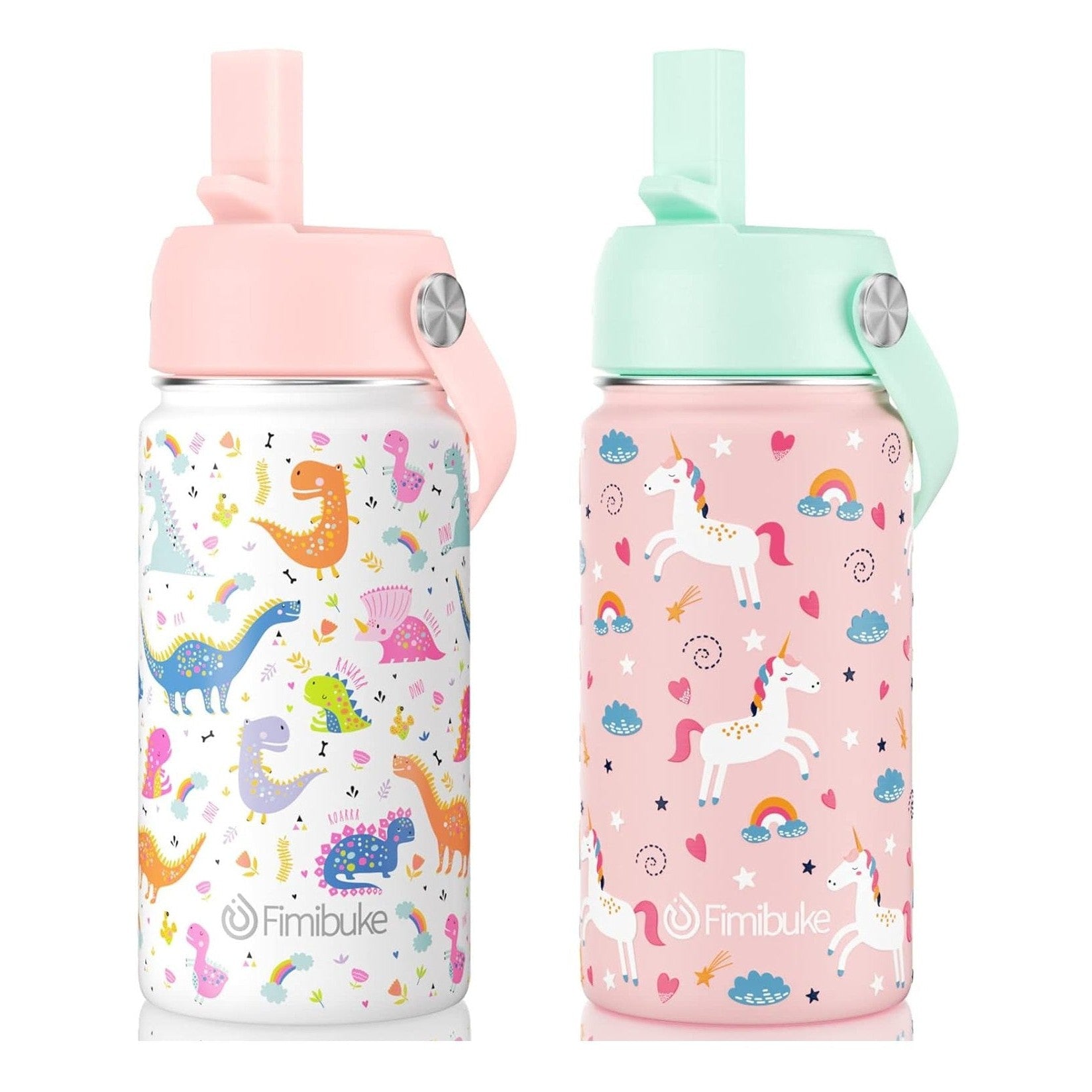 Fimibuke 14oz Kids Insulated Water Bottle with Straw - Hawaii