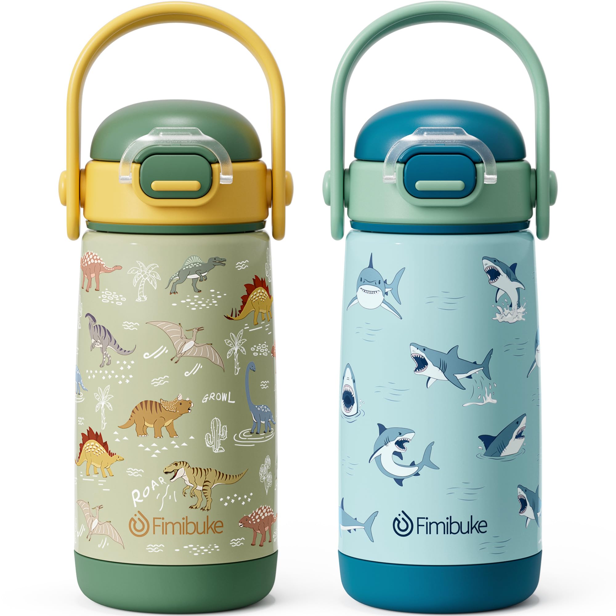 Fimibuke 14oz Insulated Stainless Steel Kids Water Bottle