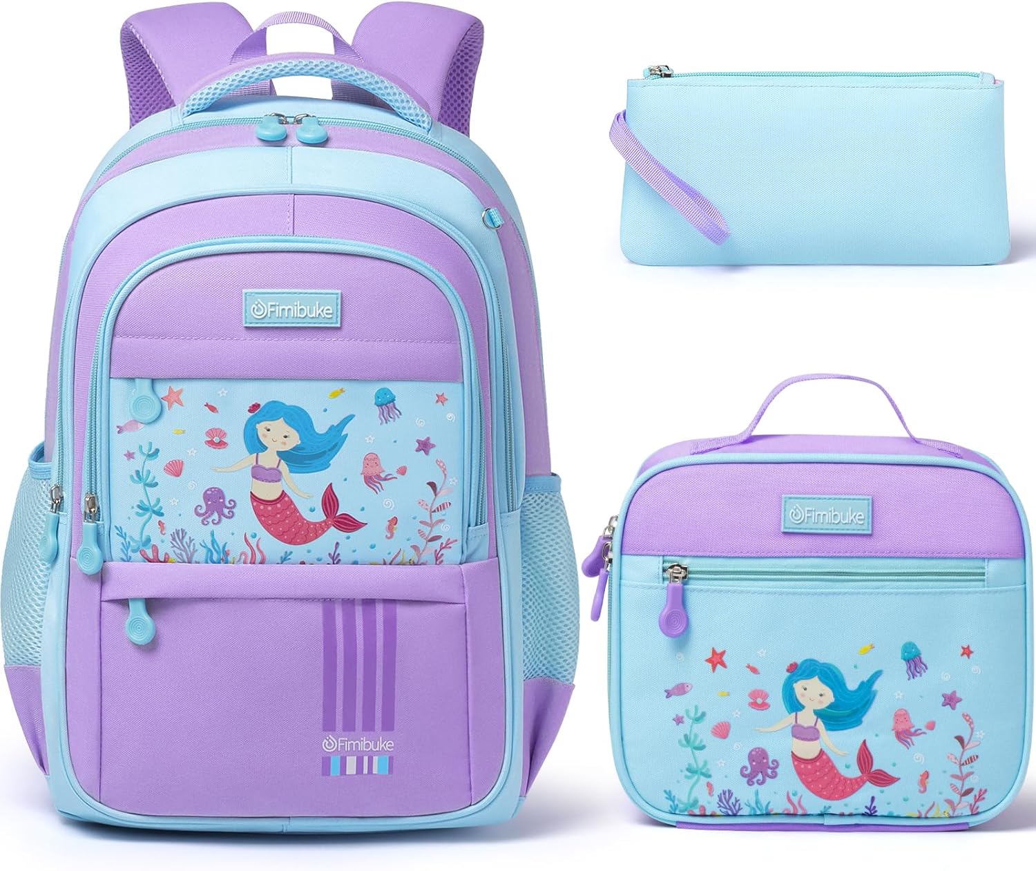 Fimibuke Boys 3PCS Waterproof Backpack Set with Lunch Box & Pencil Pouch