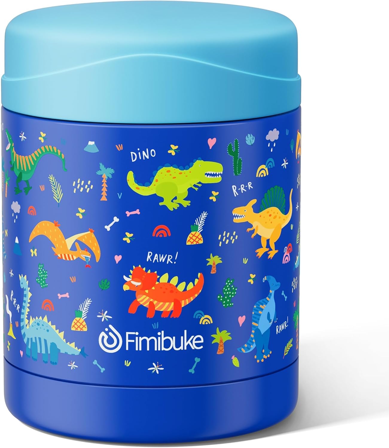 Fimibuke 12oz Insulated Kids Food Jar, Leak-Proof Stainless Steel Thermos for Hot/Cold Meals