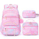 Fimibuke Girls 9-Piece Backpack Set with Lunch Bag & Pencil Case