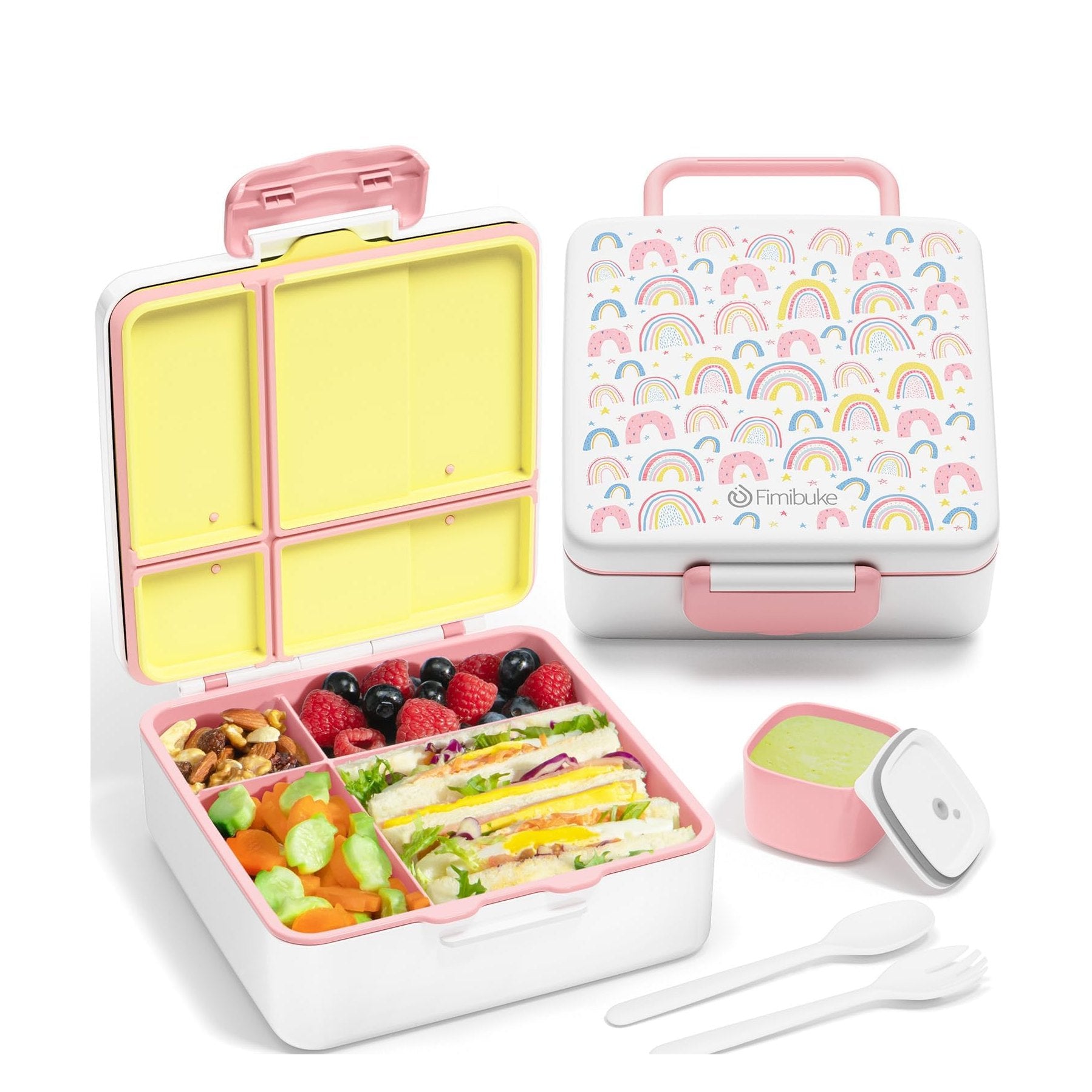 Fimibuke 41oz Kids Bento Lunch Box with 4 Compartments - Princess