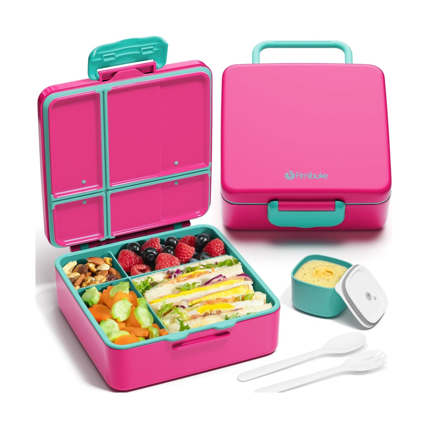 Fimibuke 41oz Kids Bento Lunch Box with 4 Compartments