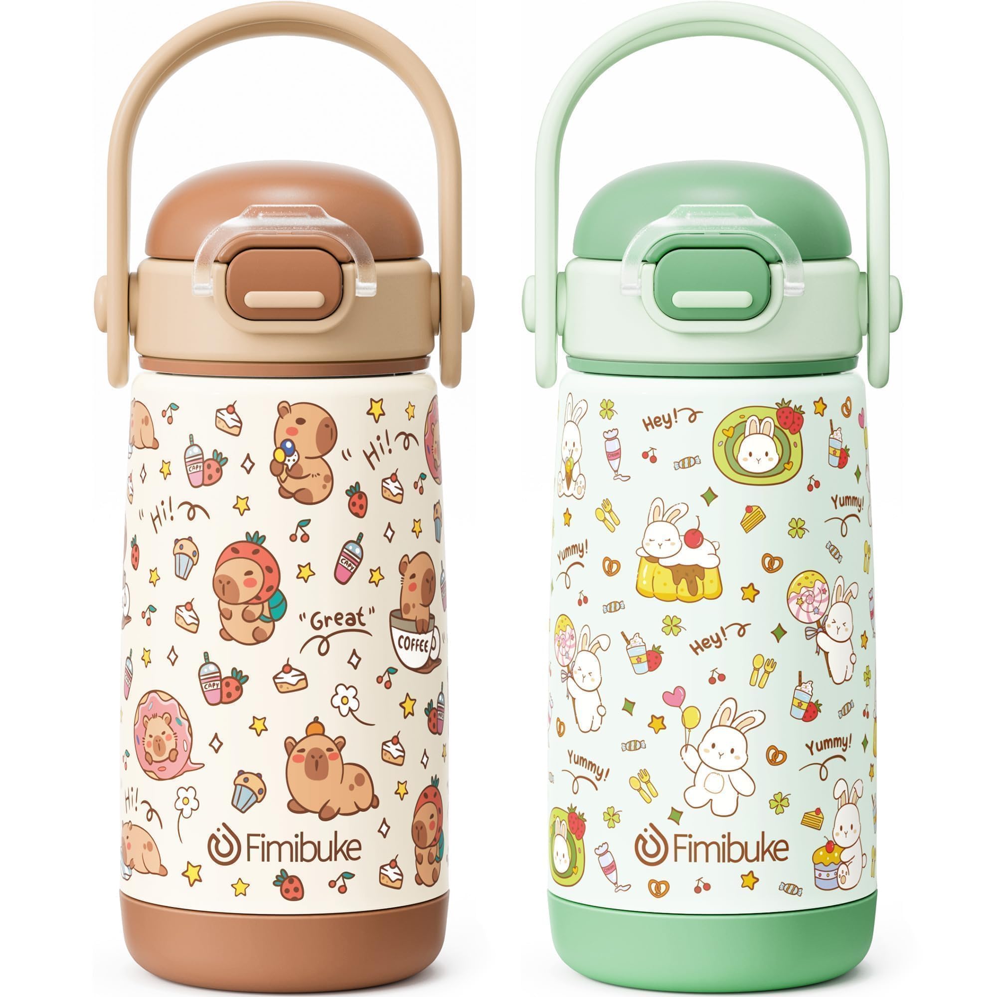 Fimibuke 14oz Insulated Stainless Steel Kids Water Bottle