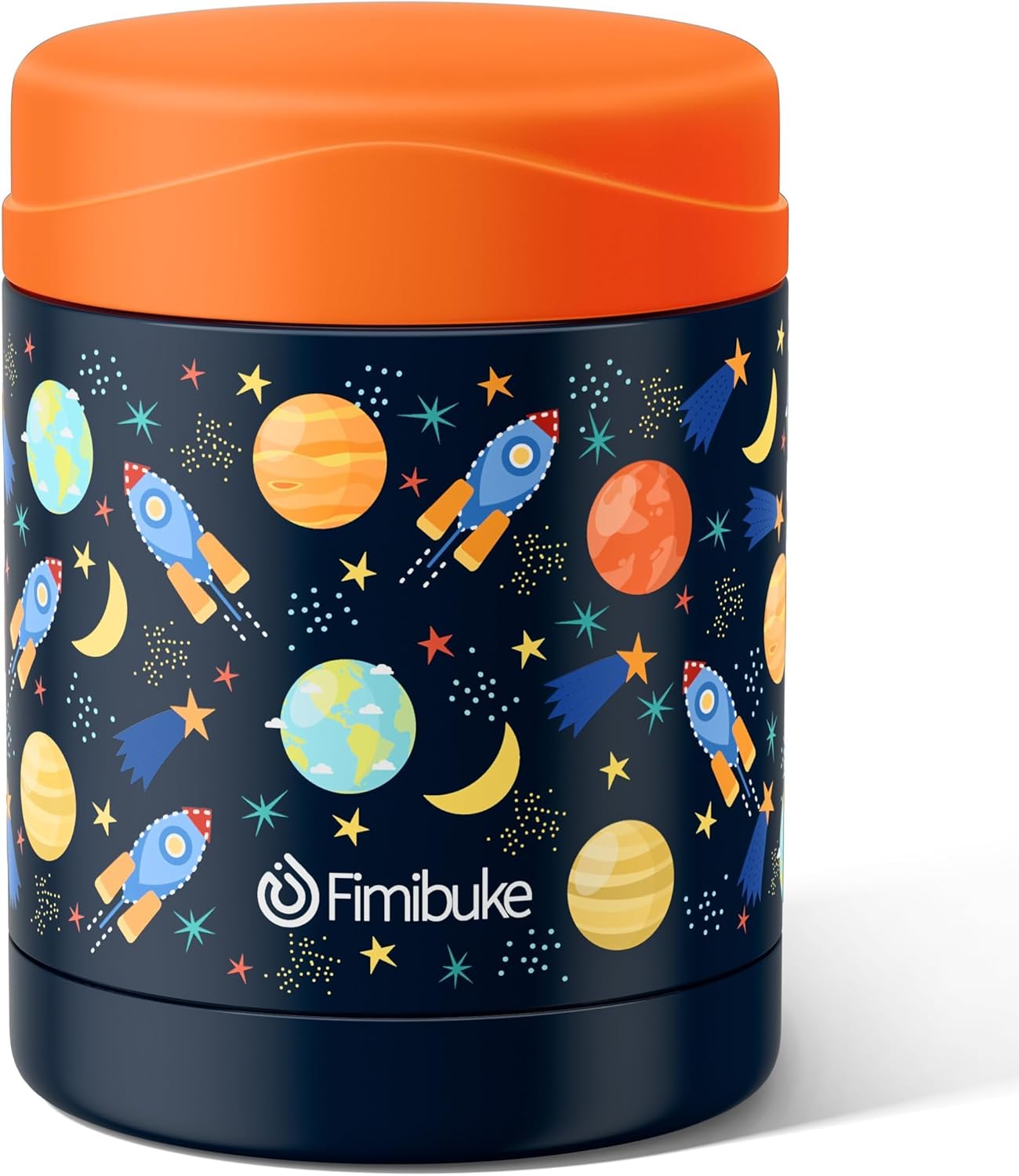 Fimibuke 12oz Insulated Kids Food Jar, Leak-Proof Stainless Steel Thermos for Hot/Cold Meals