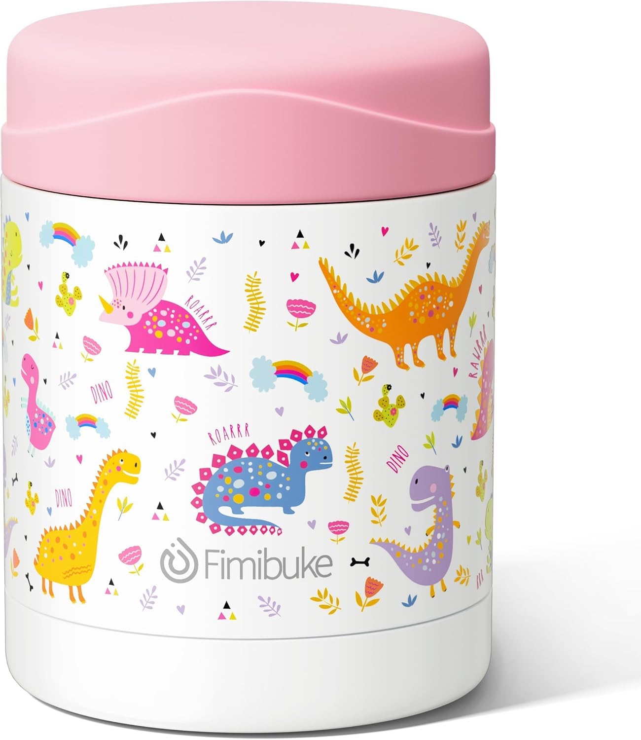 Fimibuke 12oz Insulated Kids Food Jar, Leak-Proof Stainless Steel Thermos for Hot/Cold Meals