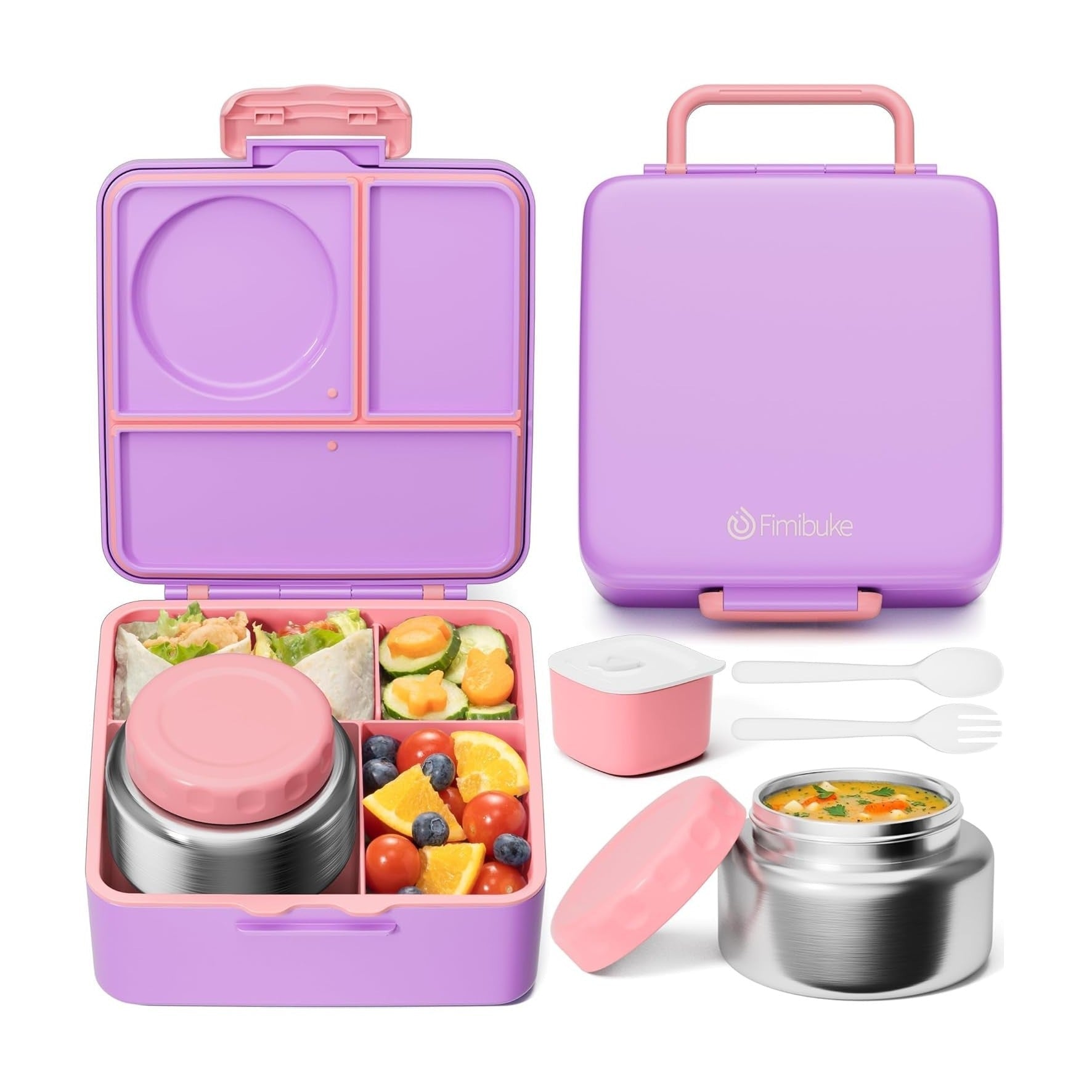 Fimibuke 60oz Bento Box with 8.5oz Thermos & Utensils
