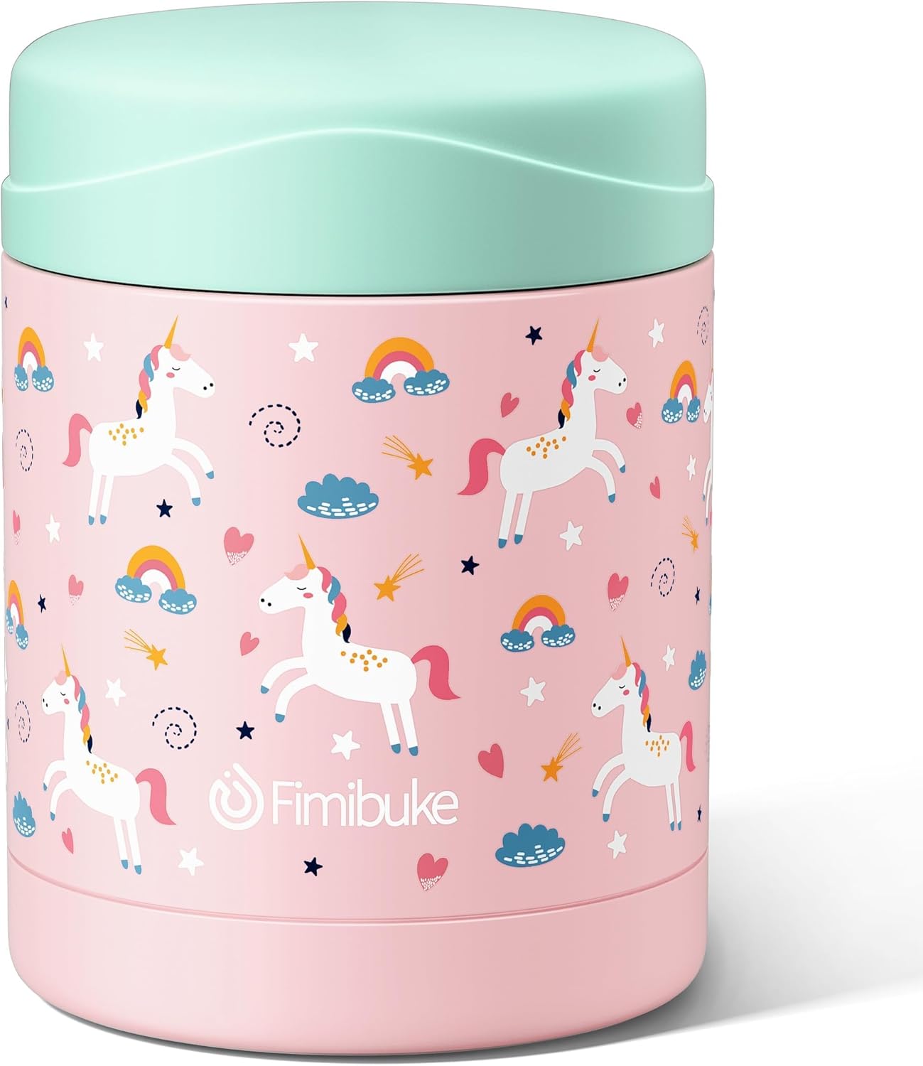 Fimibuke 12oz Insulated Kids Food Jar, Leak-Proof Stainless Steel Thermos for Hot/Cold Meals