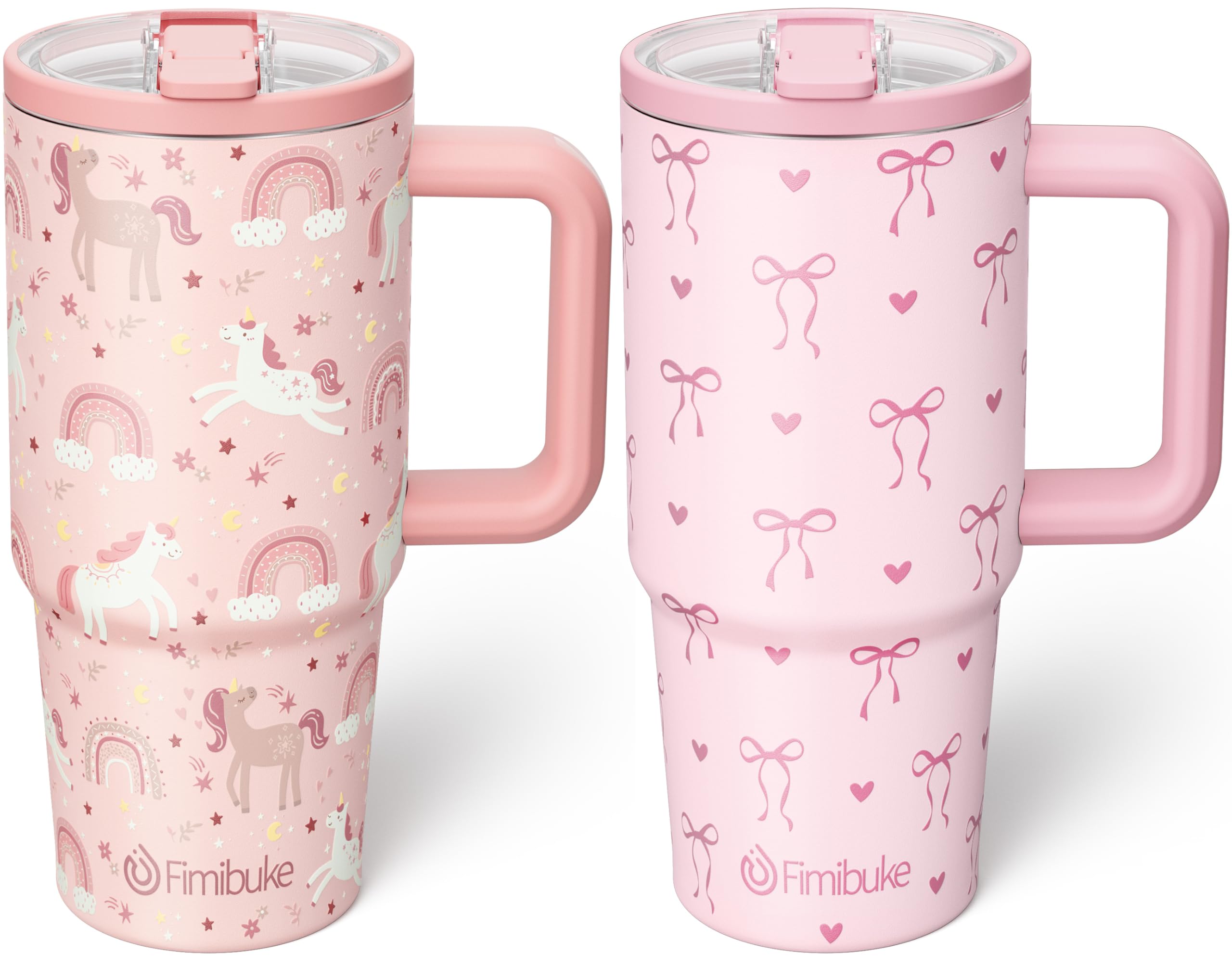 Fimibuke 20oz Insulated Stainless Steel Kids Tumbler with Straw