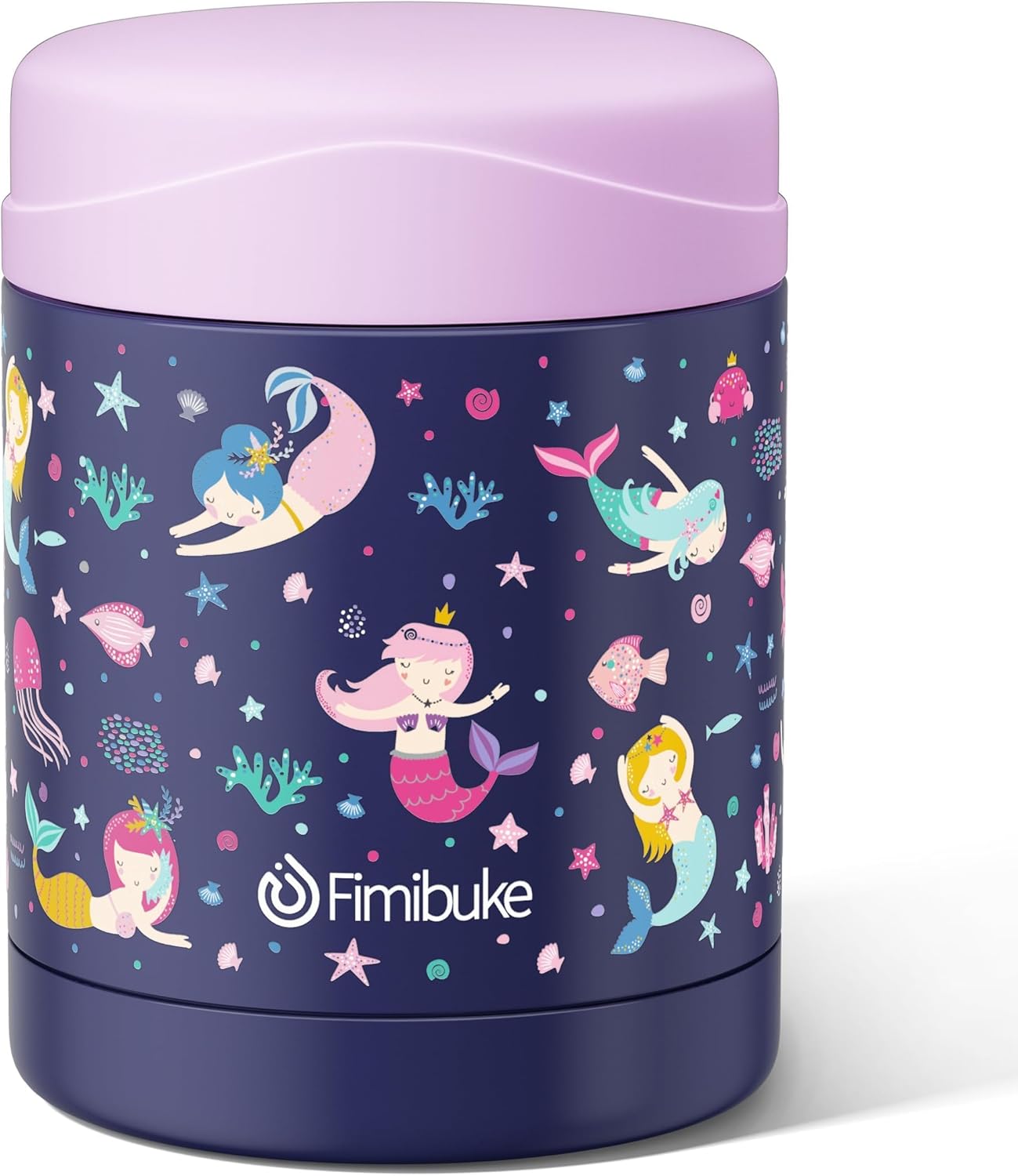 Fimibuke 12oz Insulated Kids Food Jar, Leak-Proof Stainless Steel Thermos for Hot/Cold Meals