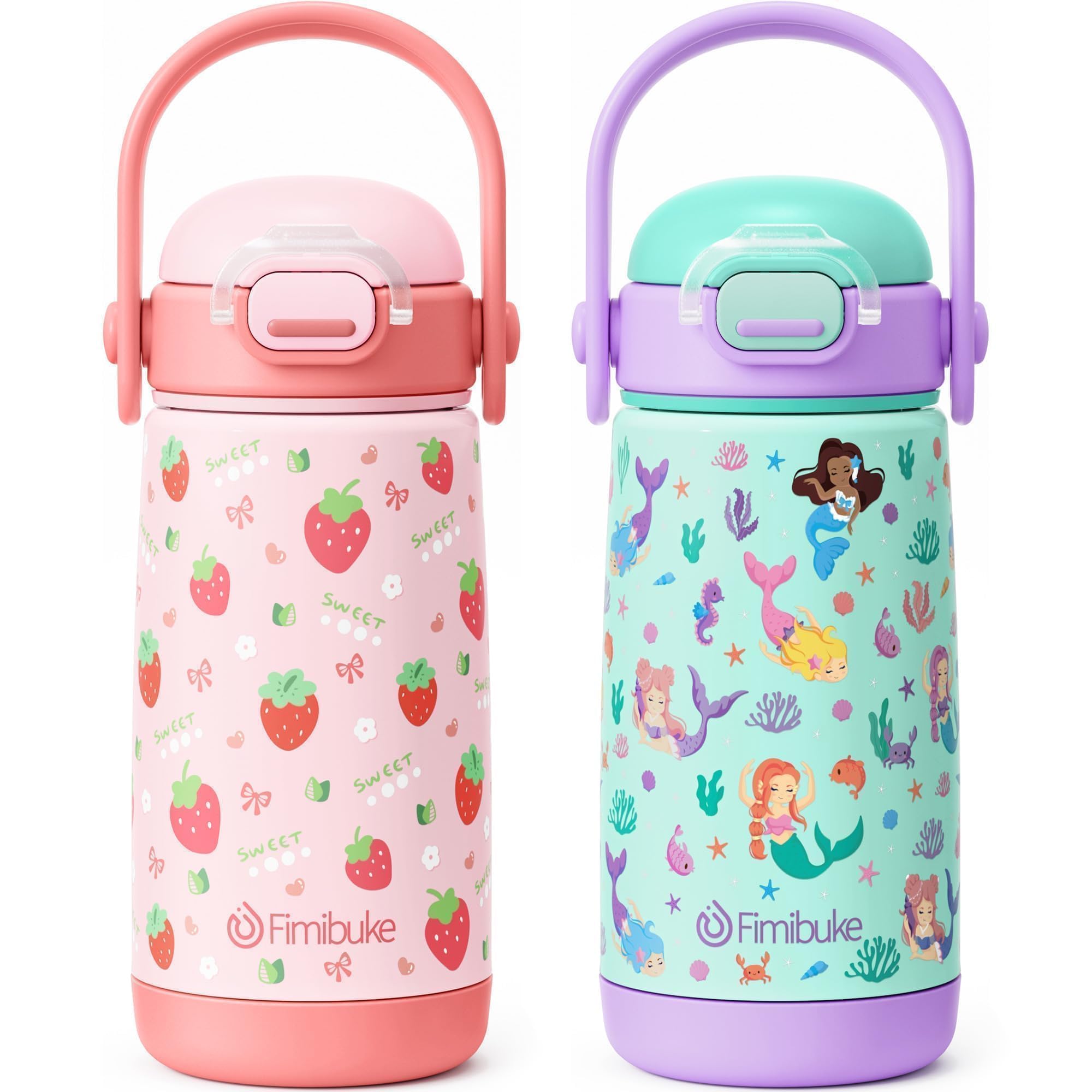 Fimibuke 14oz Insulated Stainless Steel Kids Water Bottle