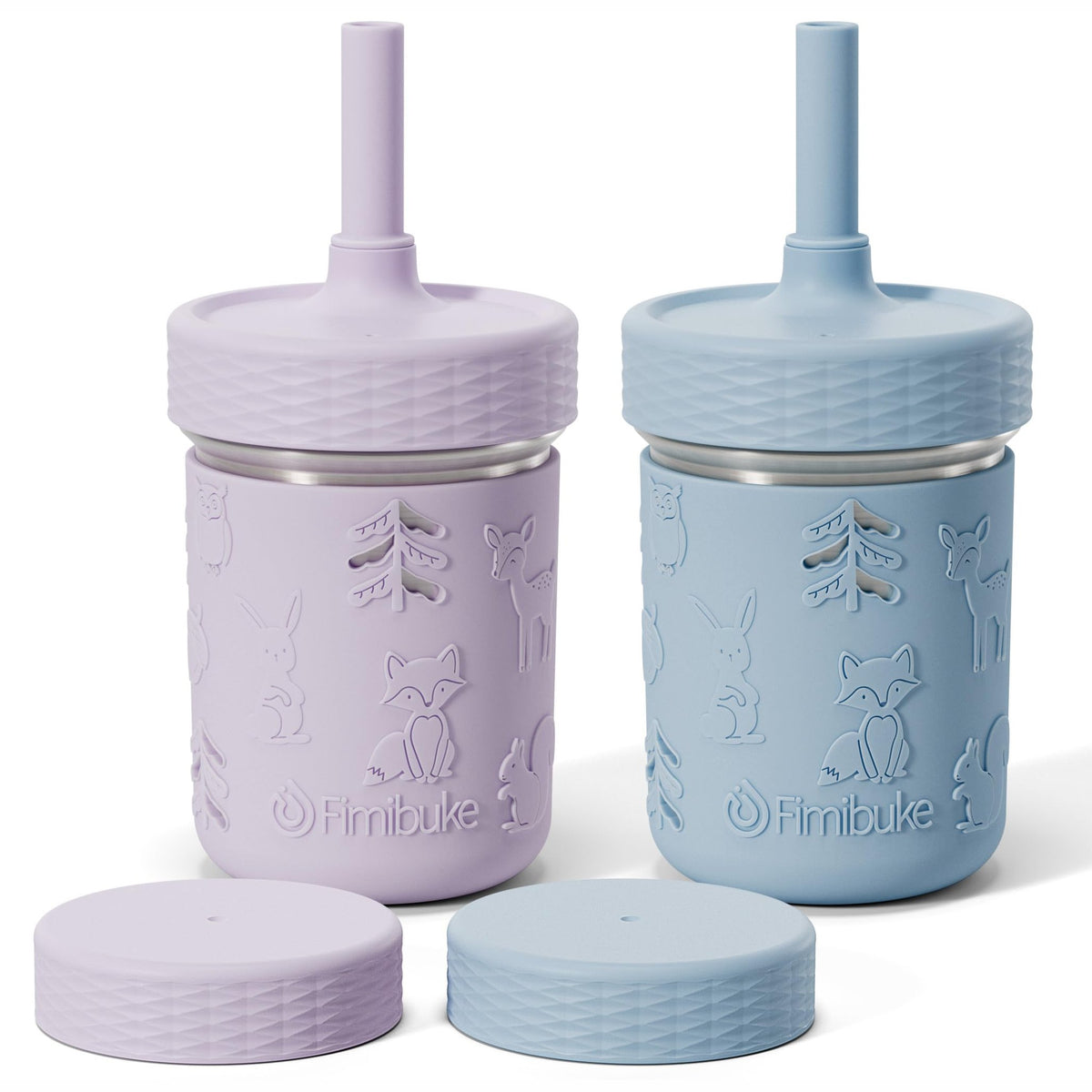 Fimibuke 3-in-1 Stainless Steel Sippy Cup with Straw & Snack Lid
