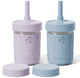 Fimibuke 3-in-1 Stainless Steel Sippy Cup with Straw & Snack Lid