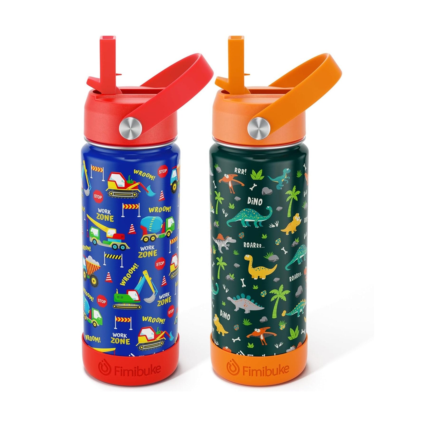 Fimibuke 18oz Kids Insulated Water Bottle with Straw - Underwater World