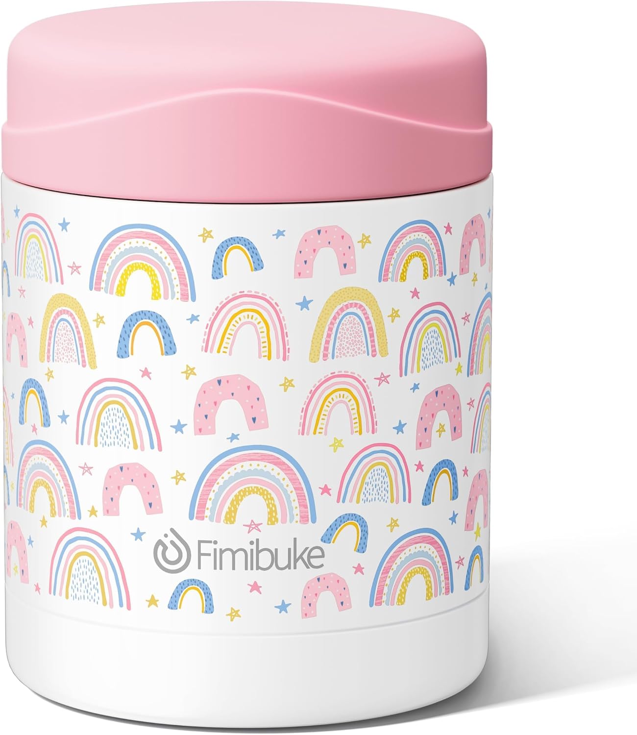 Fimibuke 12oz Insulated Kids Food Jar, Leak-Proof Stainless Steel Thermos for Hot/Cold Meals