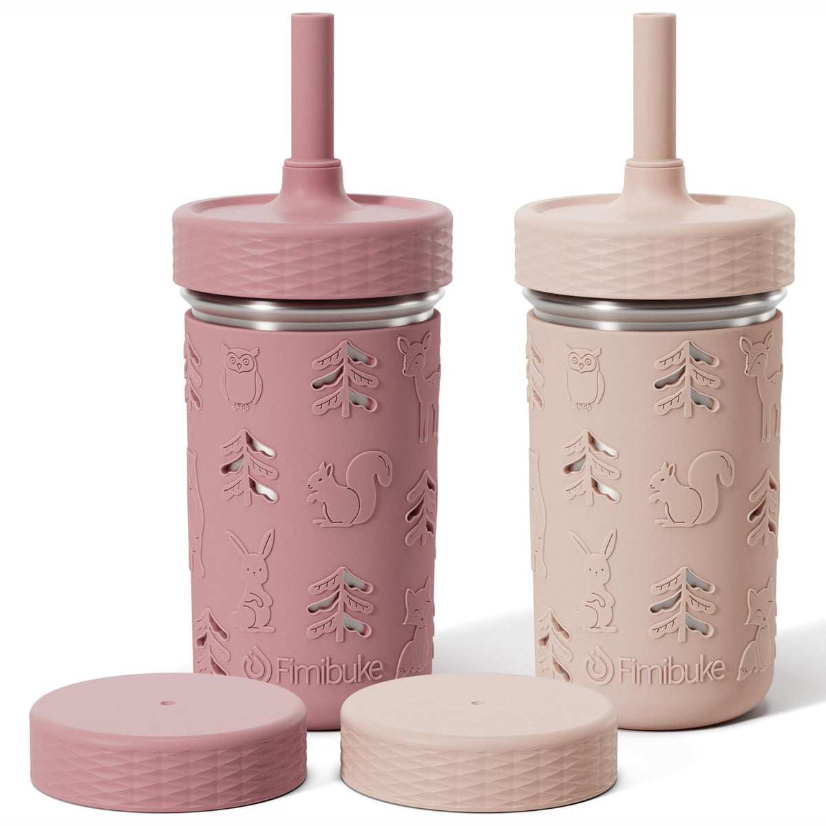 Fimibuke 3-in-1 Stainless Steel Sippy Cup with Straw & Snack Lid