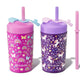 Fimibuke 10oz Insulated Toddler Straw Cups, Spill-Proof 2- or 4-Pack