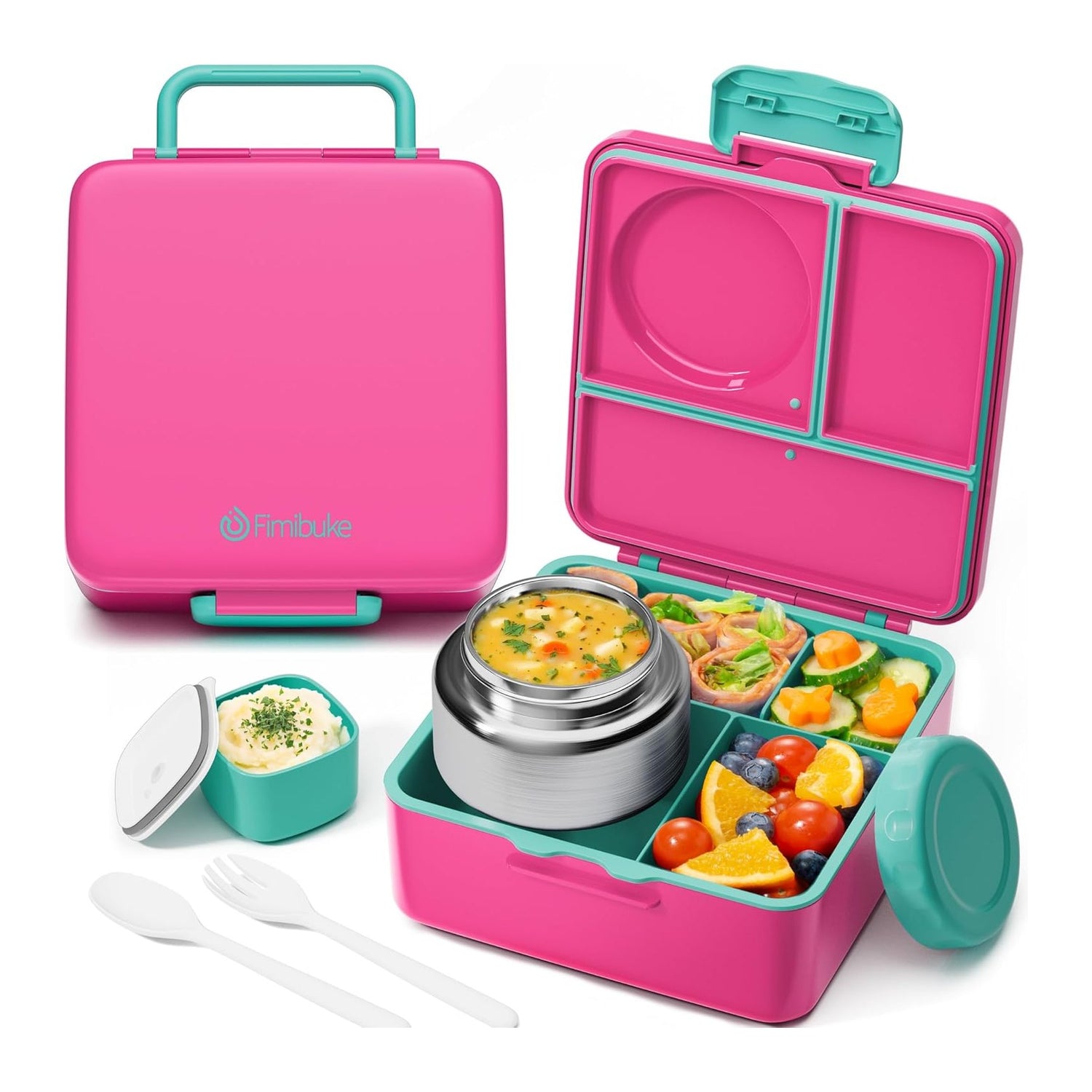 Fimibuke 60oz Bento Box with 8oz Insulated Thermos - Underwater Mermaid