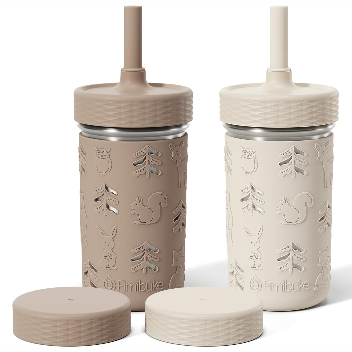 Fimibuke 3-in-1 Stainless Steel Sippy Cup with Straw & Snack Lid