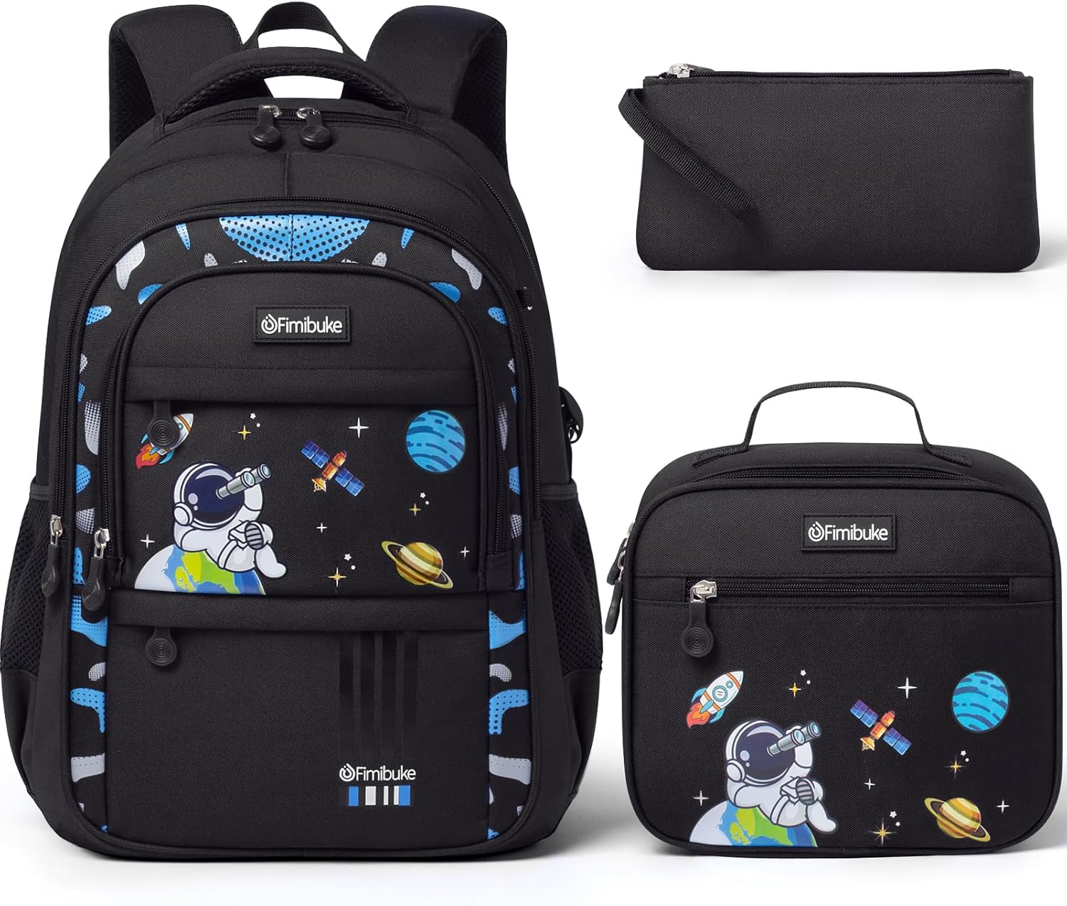 Fimibuke Boys 3PCS Waterproof Backpack Set with Lunch Box & Pencil Pouch