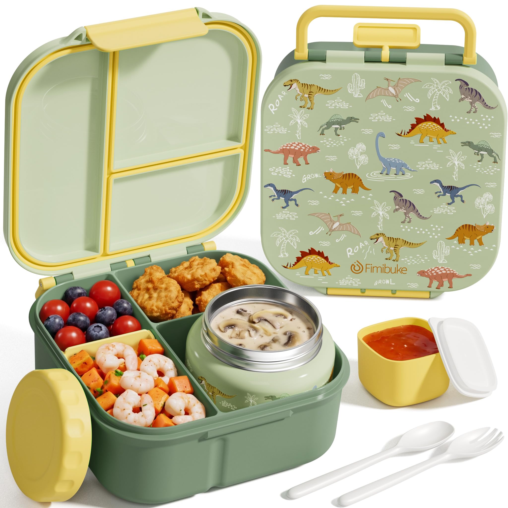Fimibuke 60oz Bento Lunch Box Set with 8.5oz Insulated Food Jar