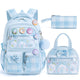 Fimibuke Girls 9-Piece Backpack Set with Lunch Bag & Pencil Case