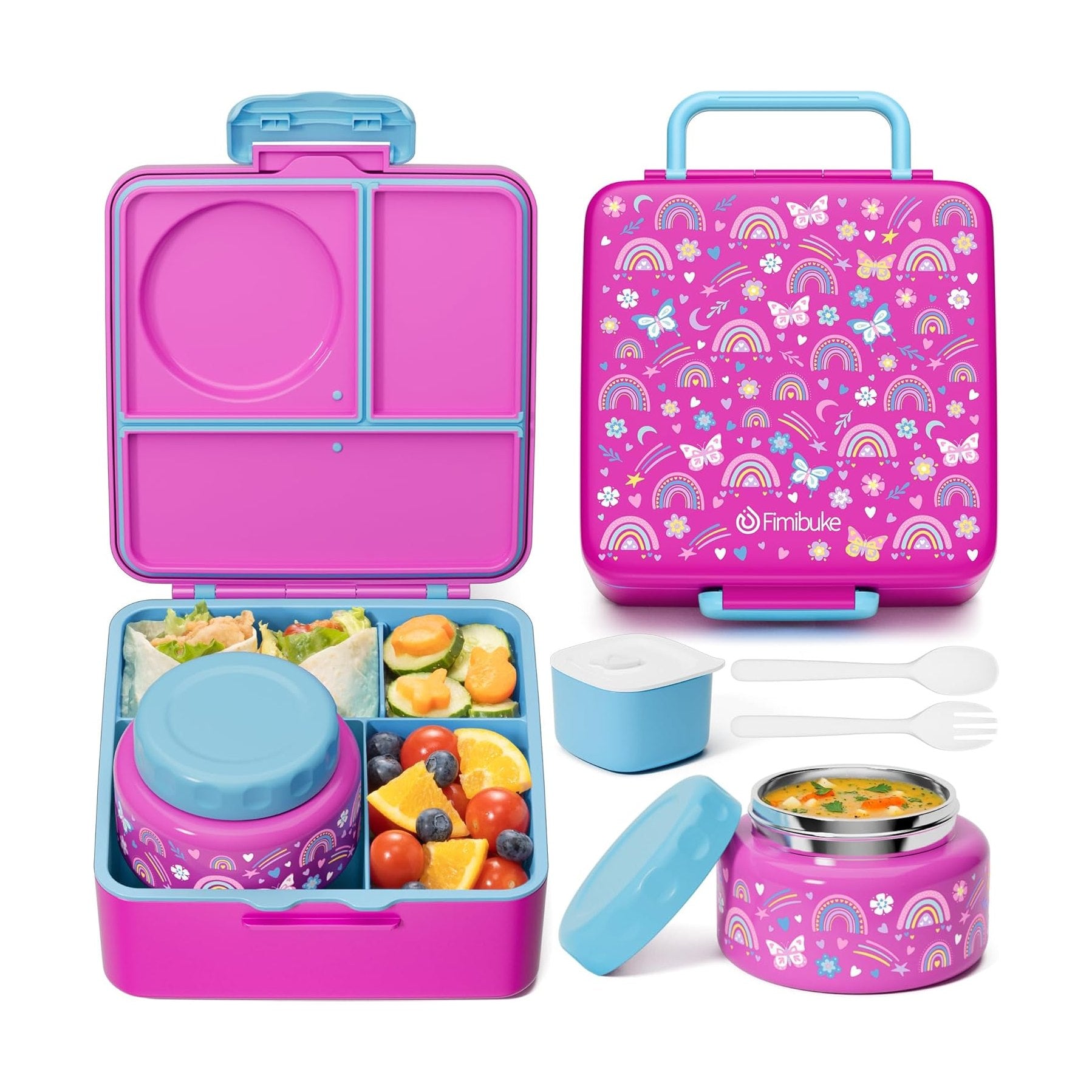 Fimibuke 60oz Bento Box with 8.5oz Thermos & Utensils