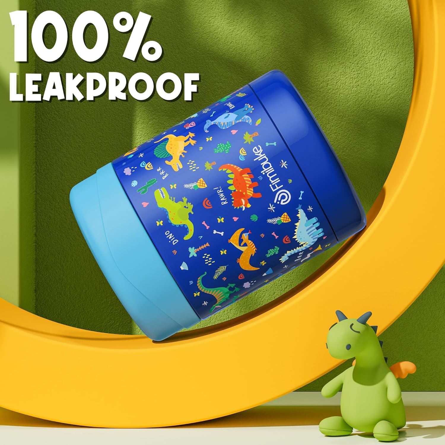 Fimibuke 12oz Insulated Kids Food Jar, Leak-Proof Stainless Steel Thermos for Hot/Cold Meals
