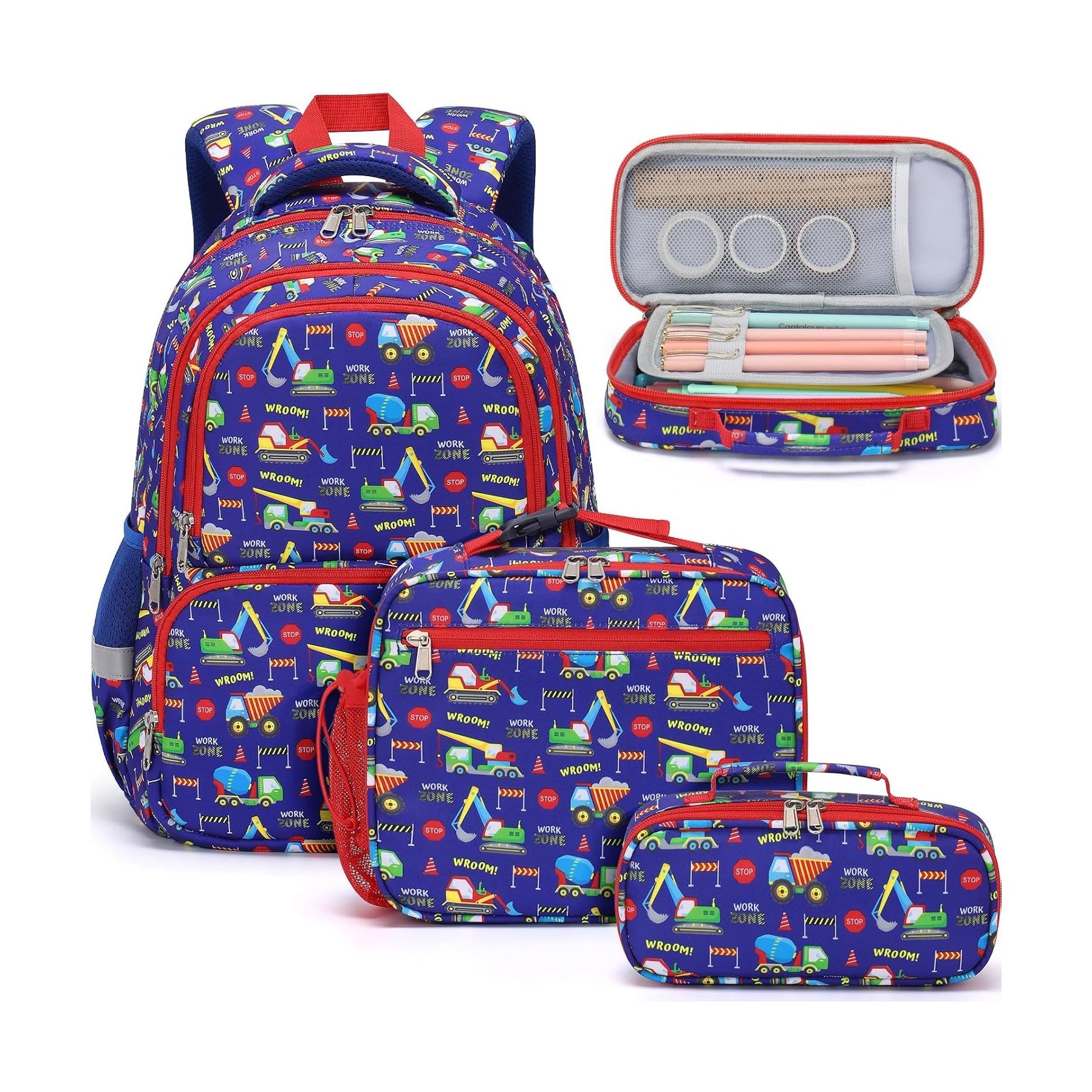 Fimibuke Kids 3-Piece Water-Resistant Backpack Set, Ages 3-12 - gamepad