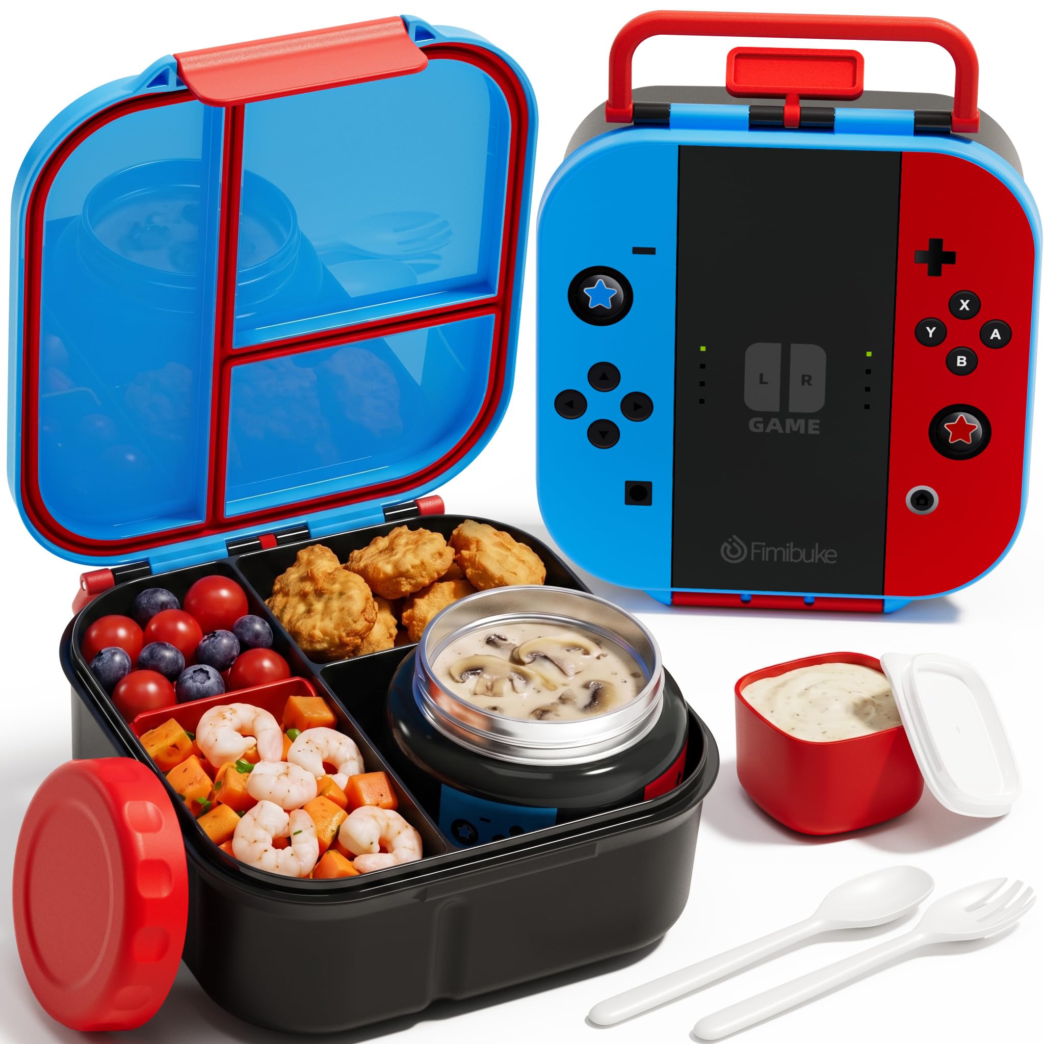 Fimibuke 60oz Bento Lunch Box Set with 8.5oz Insulated Food Jar
