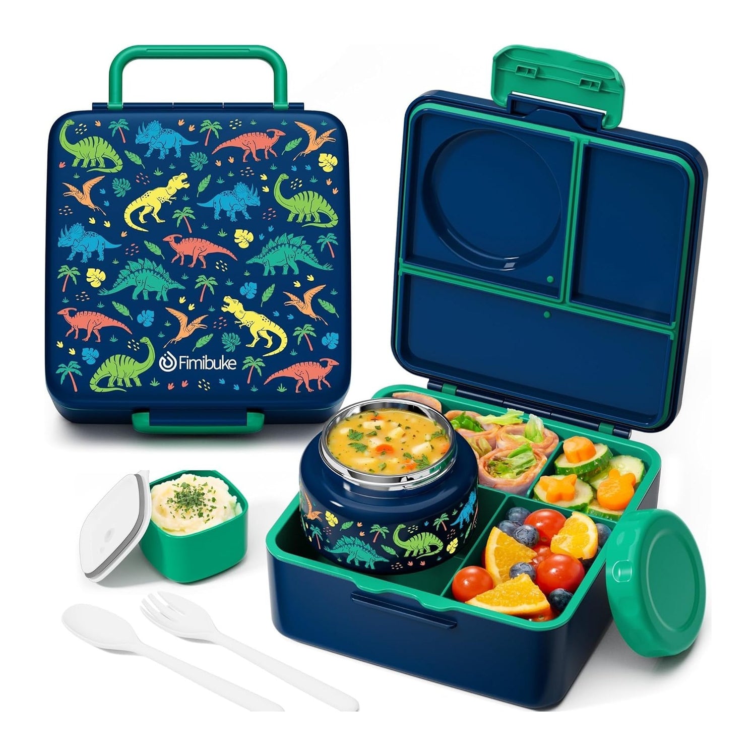 Fimibuke 60oz Bento Box with 8oz Insulated Thermos