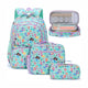Fimibuke Kids 3-Piece Water-Resistant Backpack Set, Ages 3-12 - rainbow & Butterfly